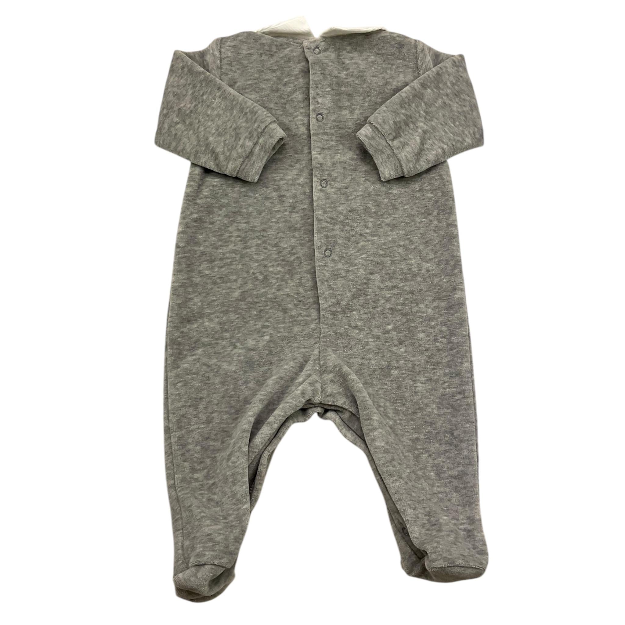 LALALU' tutina manica lunga tinta unita in ciniglia Grigio per Neonato TCL2N GRIGIO LALALU'