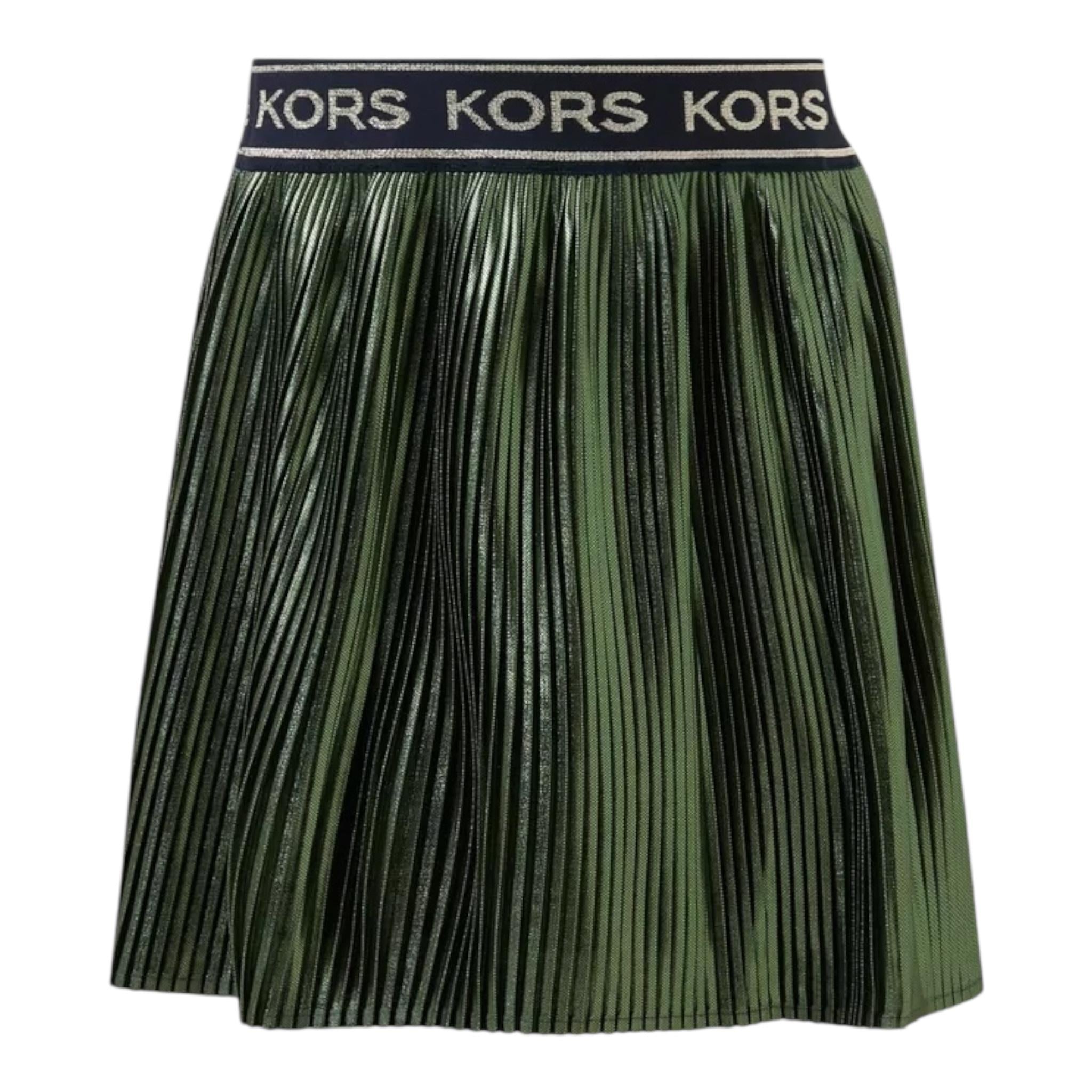 MICHAEL KORS gonna tinta unita con elastico logato Verde per Bambina R13129 VERDE MICHAEL KORS