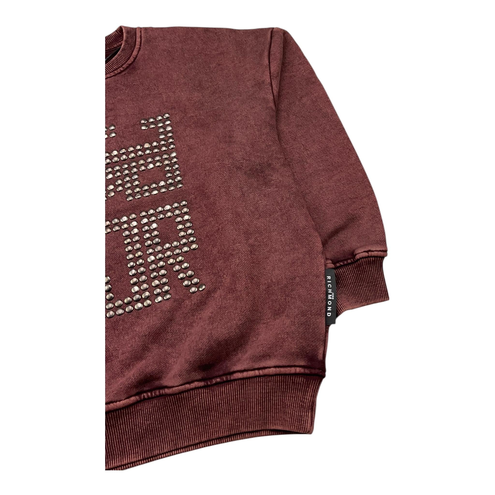 JOHN RICHMOND felpa chiusa girocollo tinta unita con applicazioni Bordeaux per Bambino RBA25113FE BORDEAUX JOHN RICHMOND