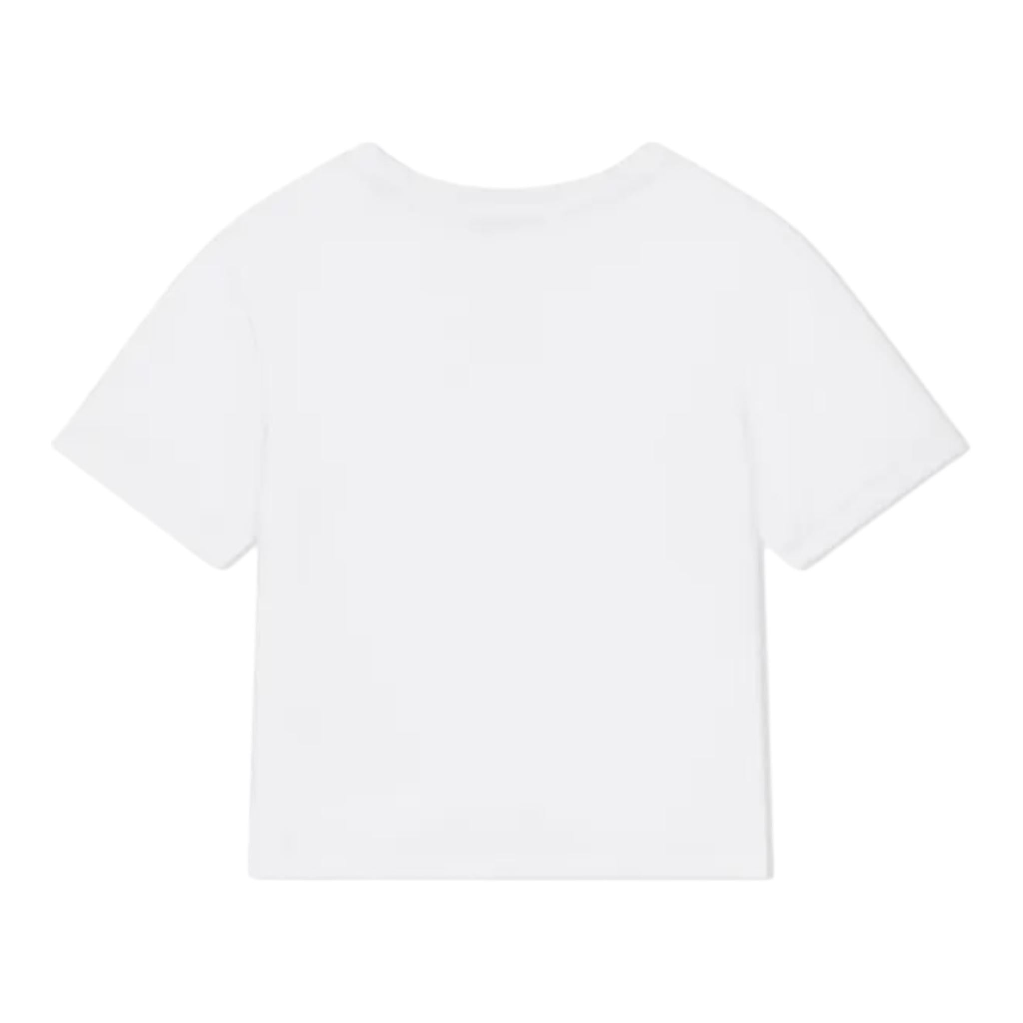 DOLCE & GABBANA t-shirt girocollo tinta unita con applicazione Bianco per Bambina L5JTID BIANCO DOLCE & GABBANA