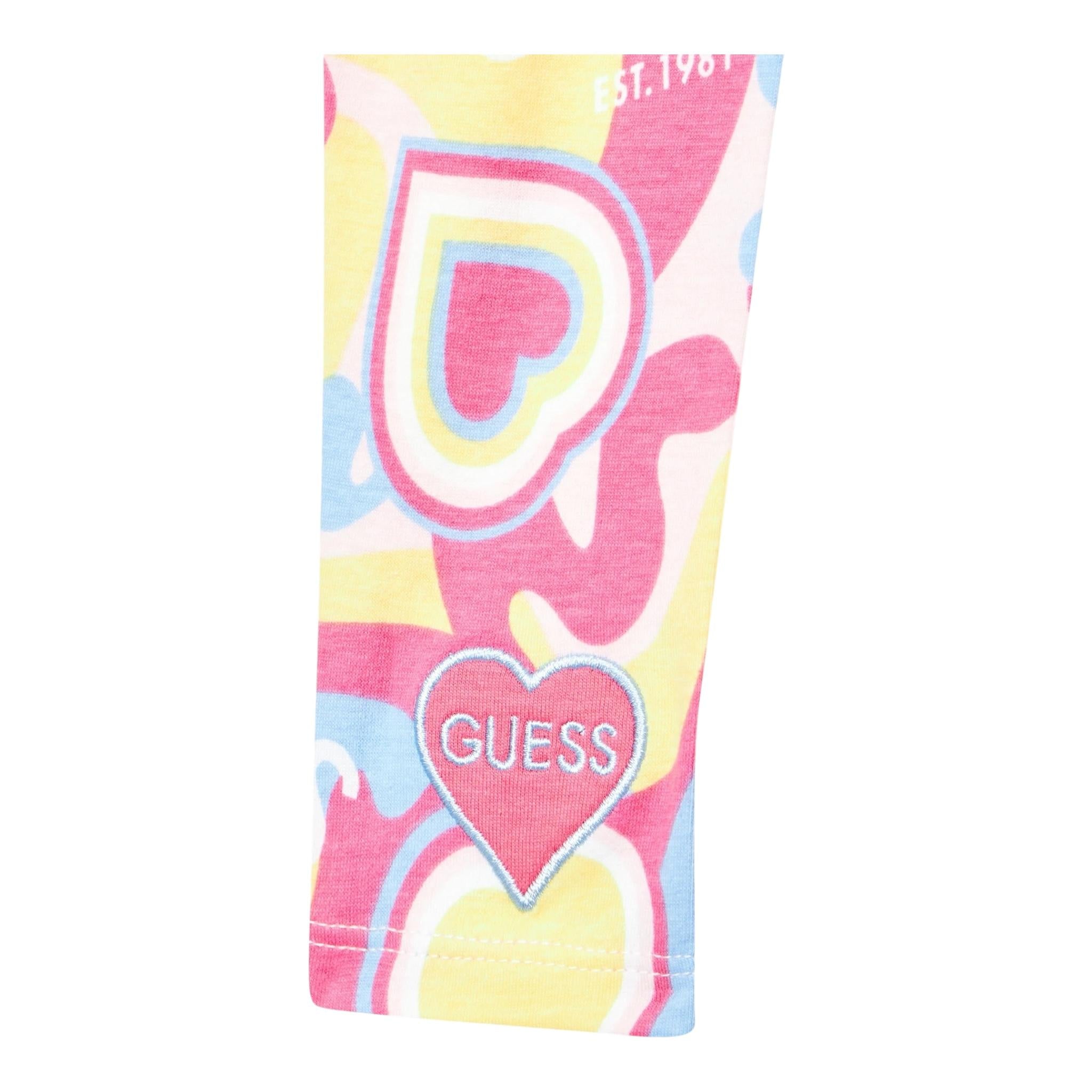 GUESS completo 2 pezzi shirt-leggins Rosa per Neonata A4YG05K6YW3 ROSA GUESS