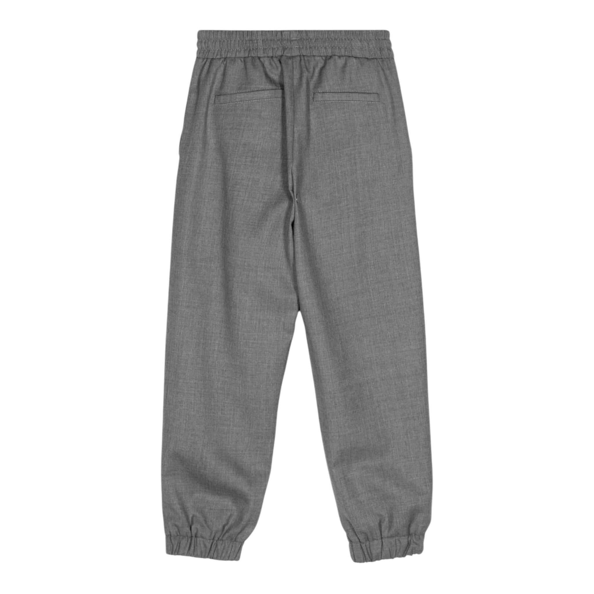 BALMAIN pantalone tinta unita con stampa Grigio per Bambino 8V6R80 GRIGIO BALMAIN