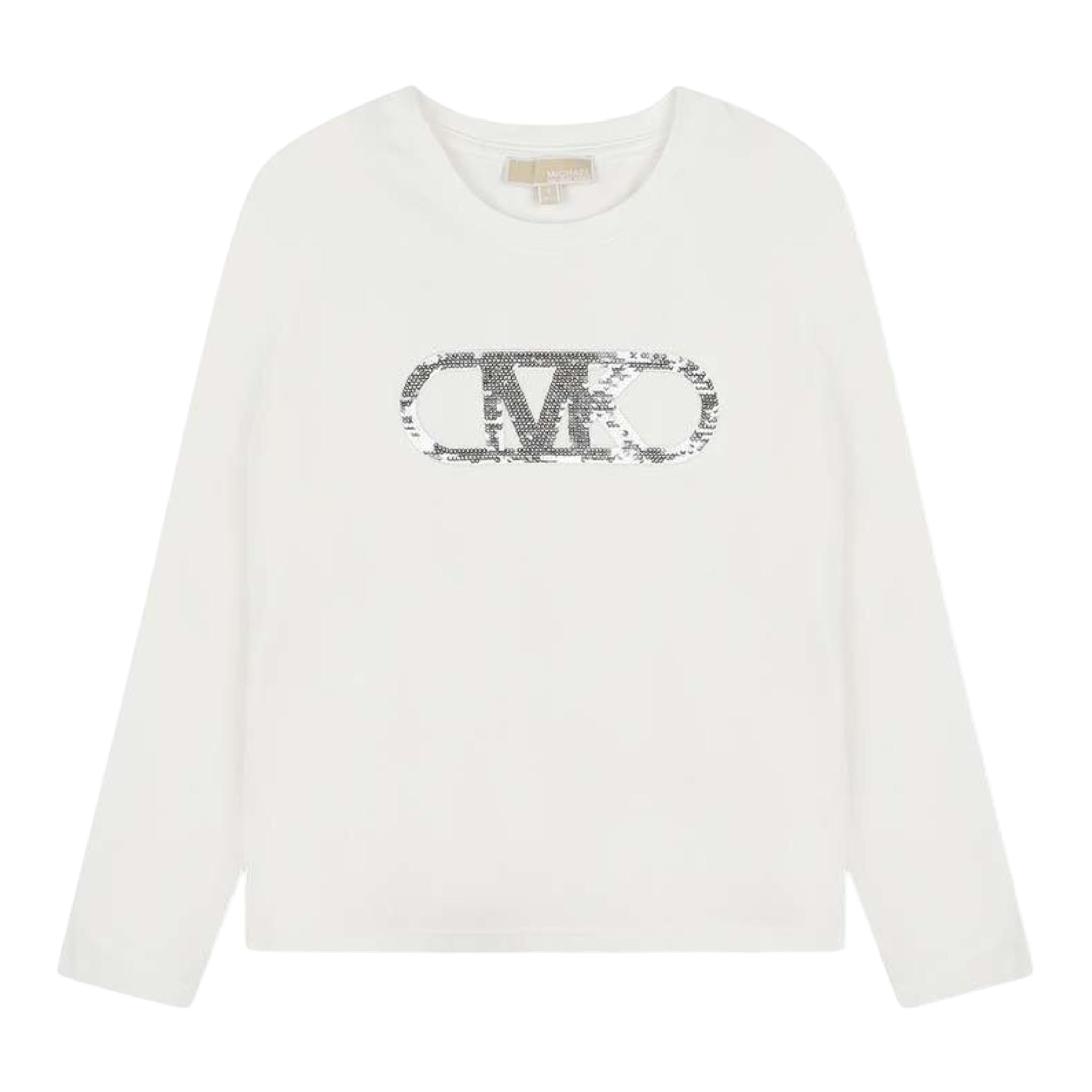 MICHAEL KORS shirt girocollo tinta unita con stampa Bianco per Bambina R30145 BIANCO MICHAEL KORS