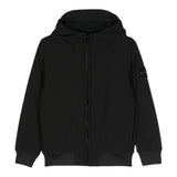 STONE ISLAND giubbino tinta unita con zip e cappuccio Blu per Bambino 8116Q0122 BLU STONE ISLAND