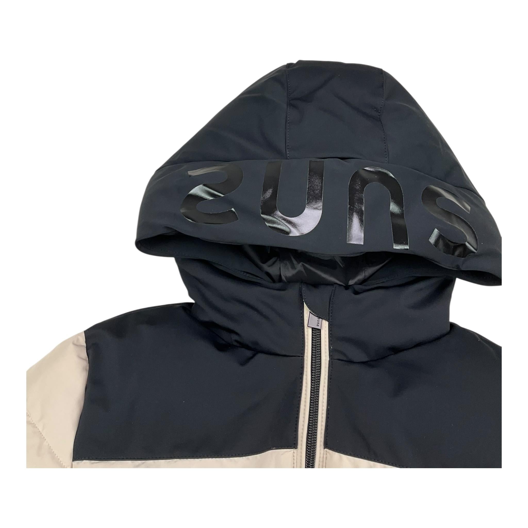 SUNS giubbino bicolore con zip e cappuccio Nero/beige per Bambino GBS5305UX NERO/BEIGE SUNS