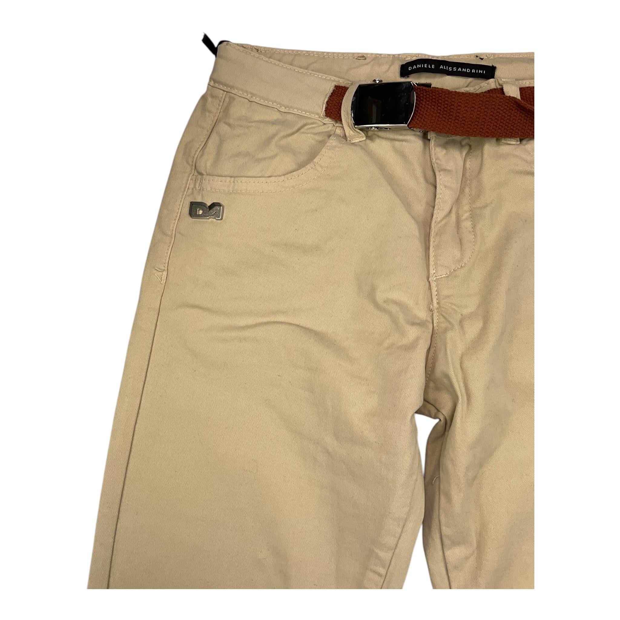 DANIELE ALESSANDRINI pantalone tinta unita con cintura Beige per Bambino 1231P00018 BEIGE DANIELE ALESSANDRINI