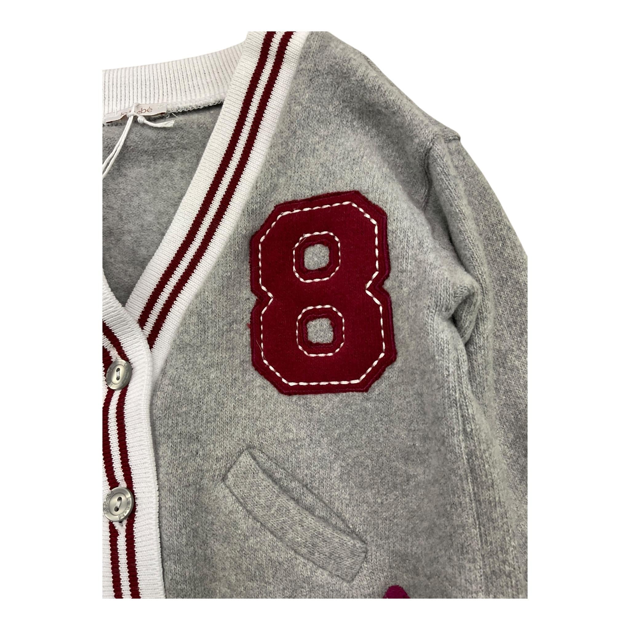 LE BEBE' cardigan tinta unita con stampa Grigio per Neonata LBG6068 GRIGIO LE BEBE'