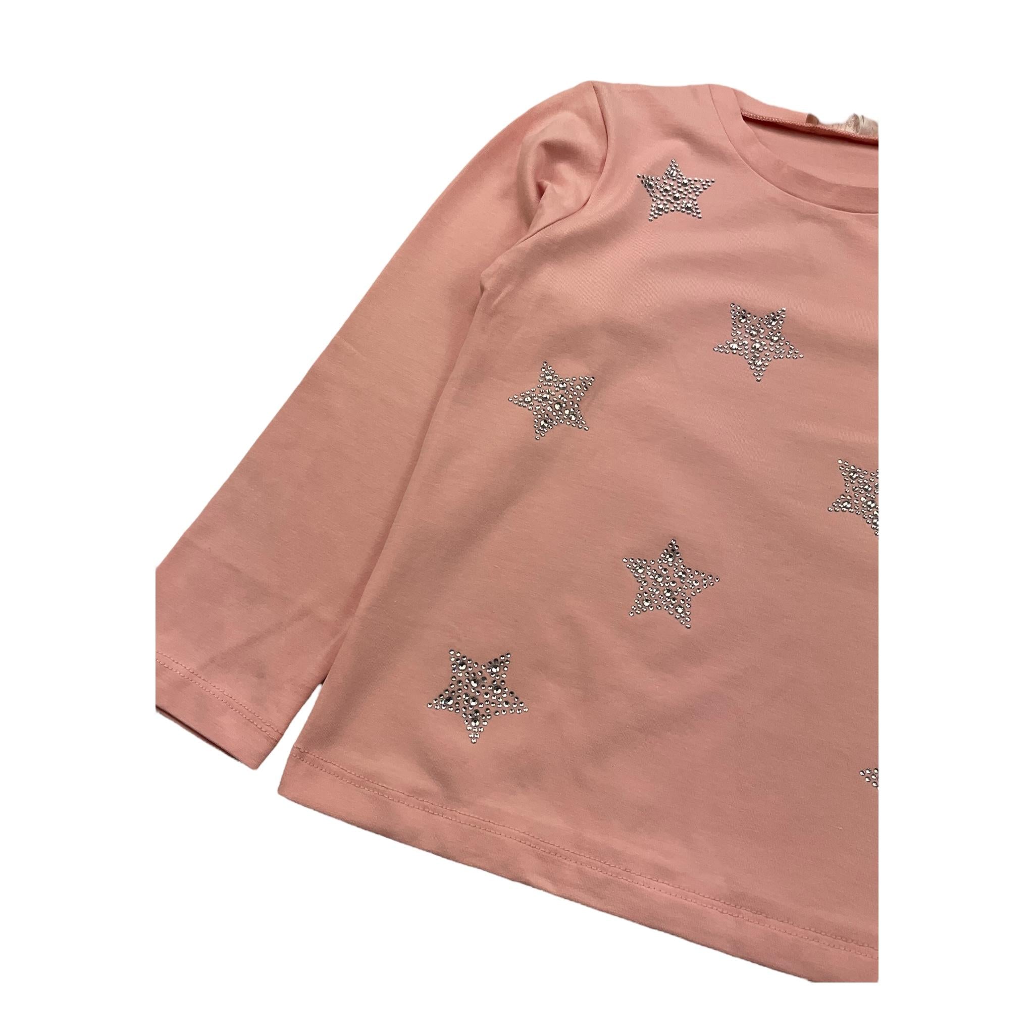 LIU JO shirt girocollo tnta unita con brillantini Rosa per Bambina KF4091 ROSA LIU JO
