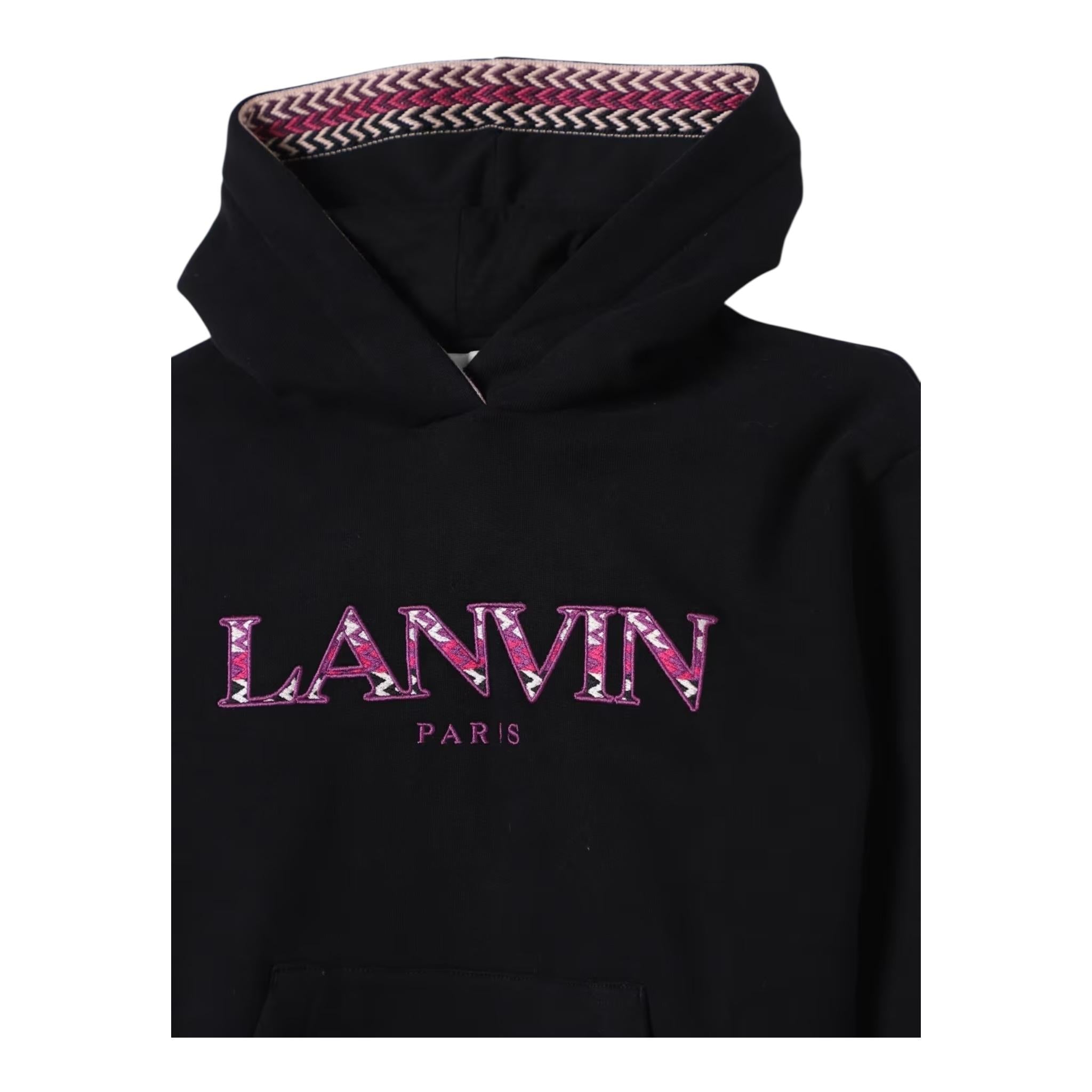 LANVIN abito manica lunga con cappuccio Nero per Bambina N30094 NERO LANVIN