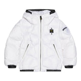 BLAUER giubbino tinta unita con cappuccio e profili in contrasto Bianco per Bambino 24WBLC03066 BIANCO BLAUER