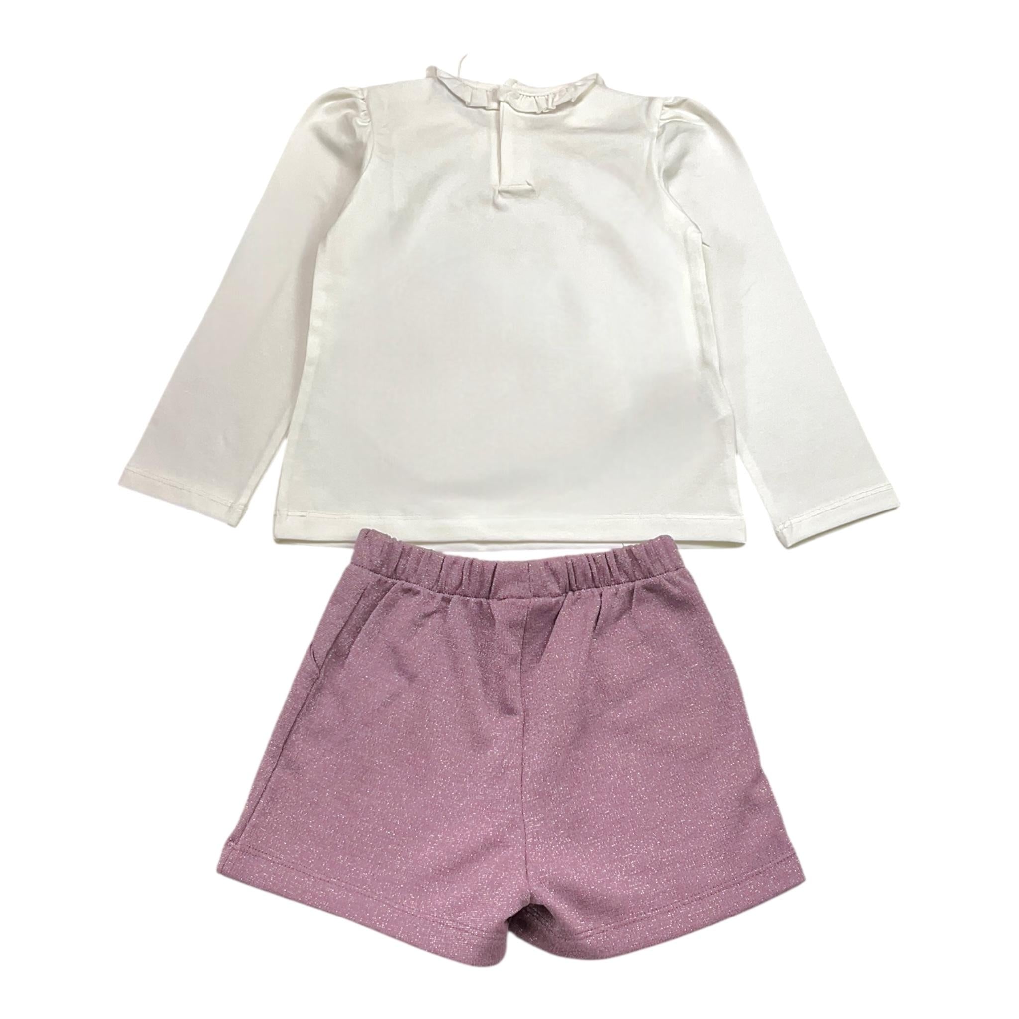 MAYORAL completo 2pz short-shirt bicolore Bianco/rosa per Neonata 2253 BIANCO/ROSA MAYORAL