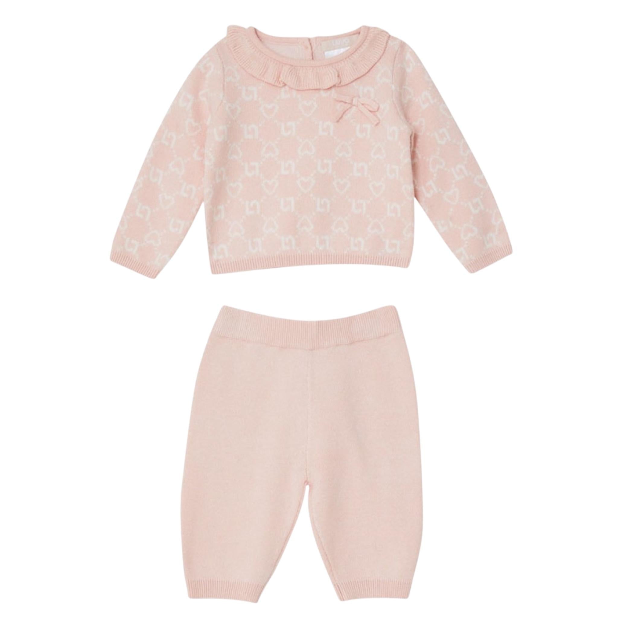 LIU JO completo 2 pezzi maglia-pantalone tinta unita Rosa per Neonata HF4009 ROSA LIU JO