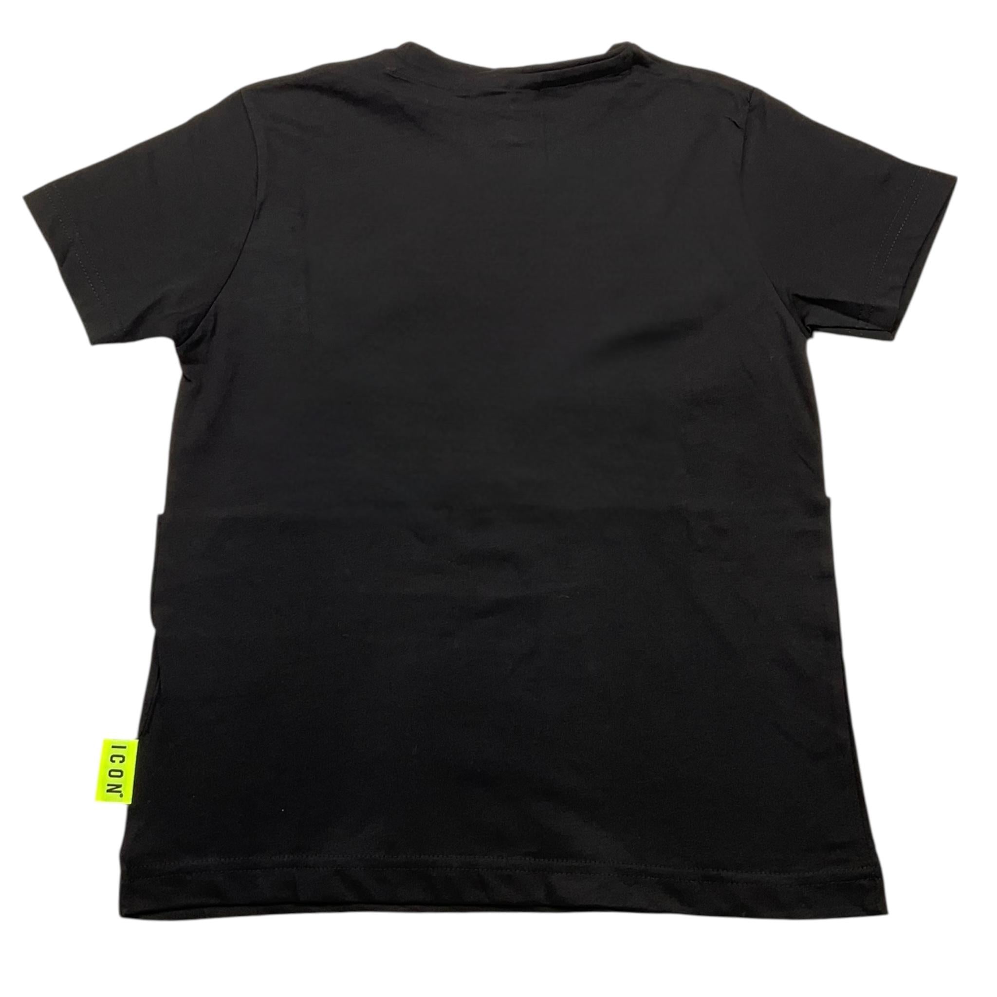 ICON t.shirt girocollo tinta unita con logo Nero per Bambino IBKS00340 NERO ICON