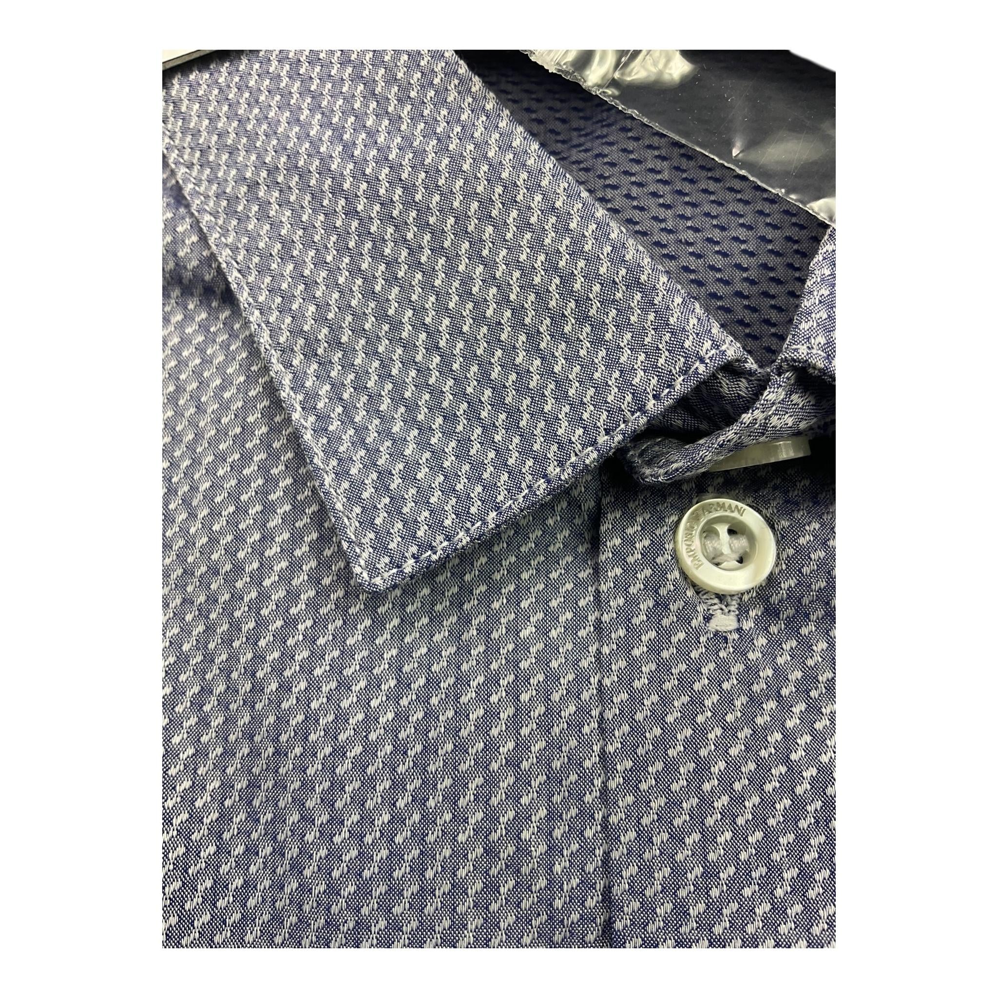 EMPORIO ARMANI camicia tinta unita con microfantasia Azzurro per Bambino 33L4CJD AZZURRO EMPORIO ARMANI