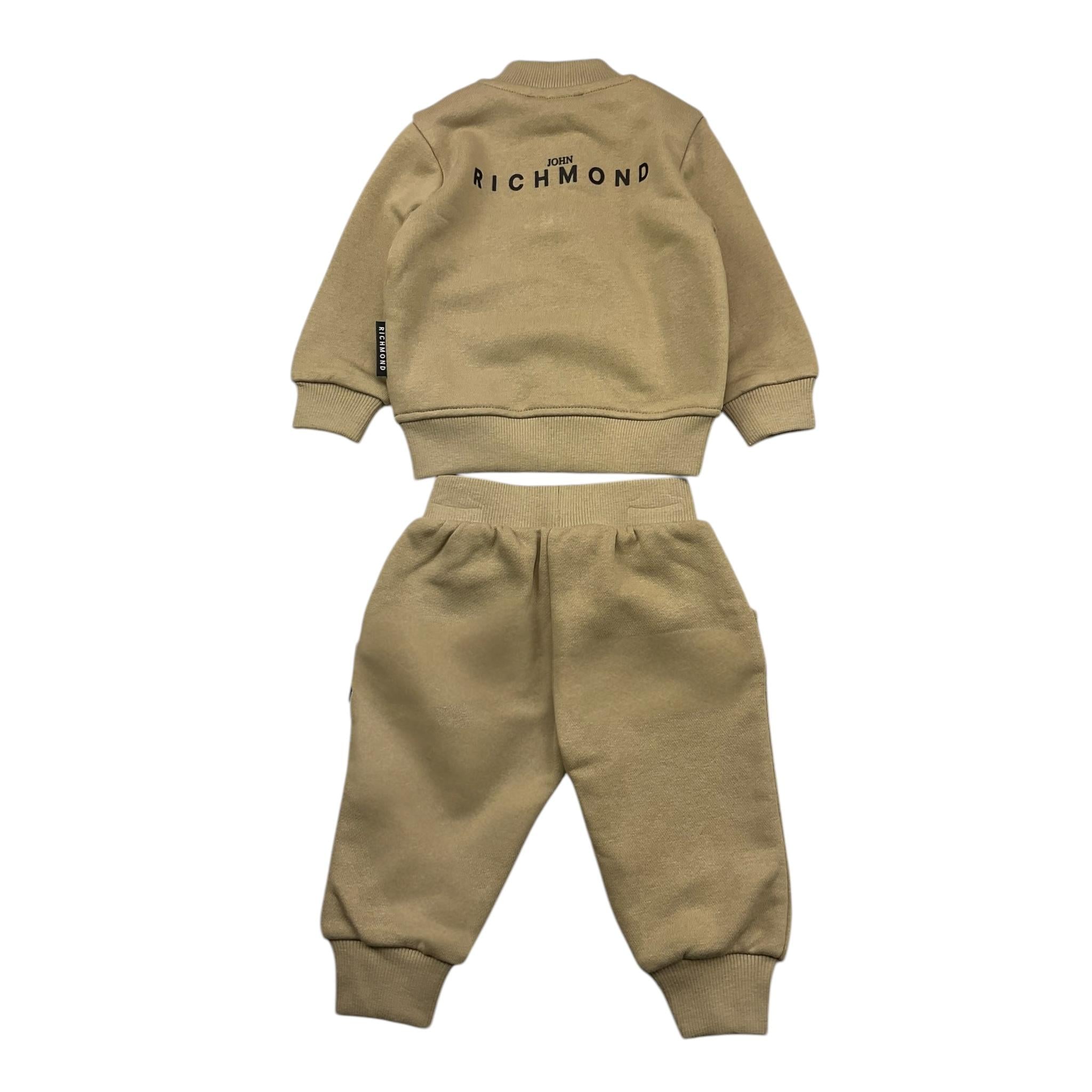 JOHN RICHMOND completo 2pz tinta unita felpa-pantalone Beige per Neonato RIA25002CF BEIGE JOHN RICHMOND