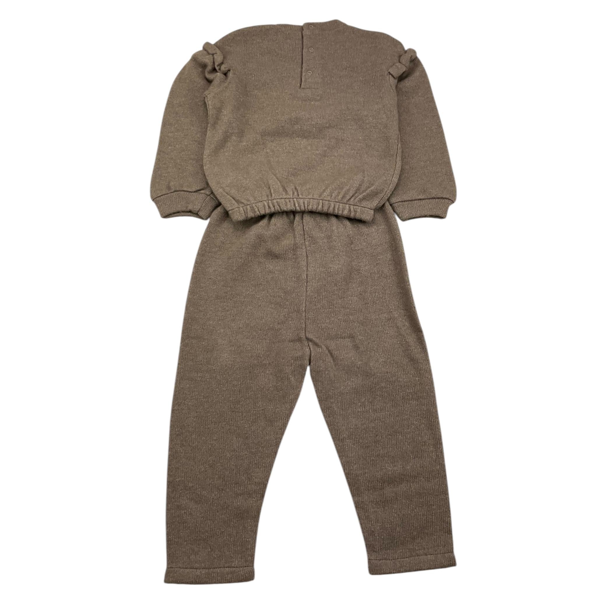 LALALU' completo 2 pezzi maglia-pantalone tinta unita Tortora per Neonata CML9N TORTORA LALALU'