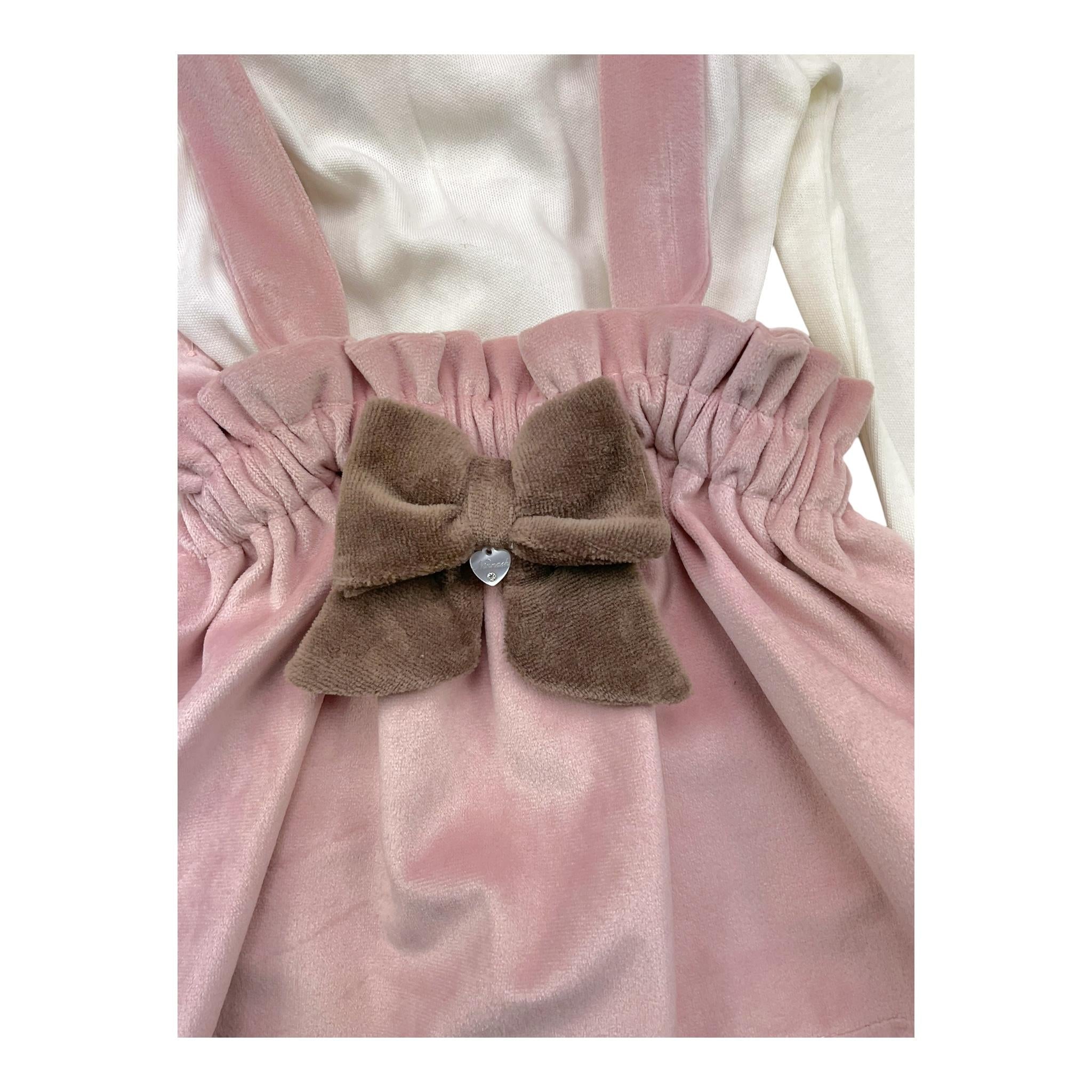 NINNAOH completo 2pz bicolore salopette-body Bianco/rosa per Neonata I2351 BIANCO/ROSA NINNAOH