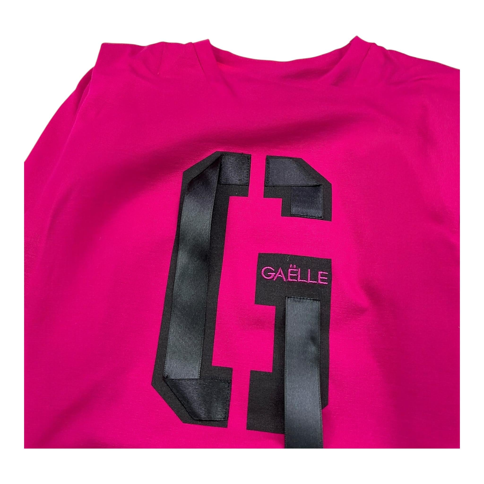 GAELLE abito modello felpa tinta unita con stampa Fuxia per Bambina 2741V00408X FUXIA GAELLE