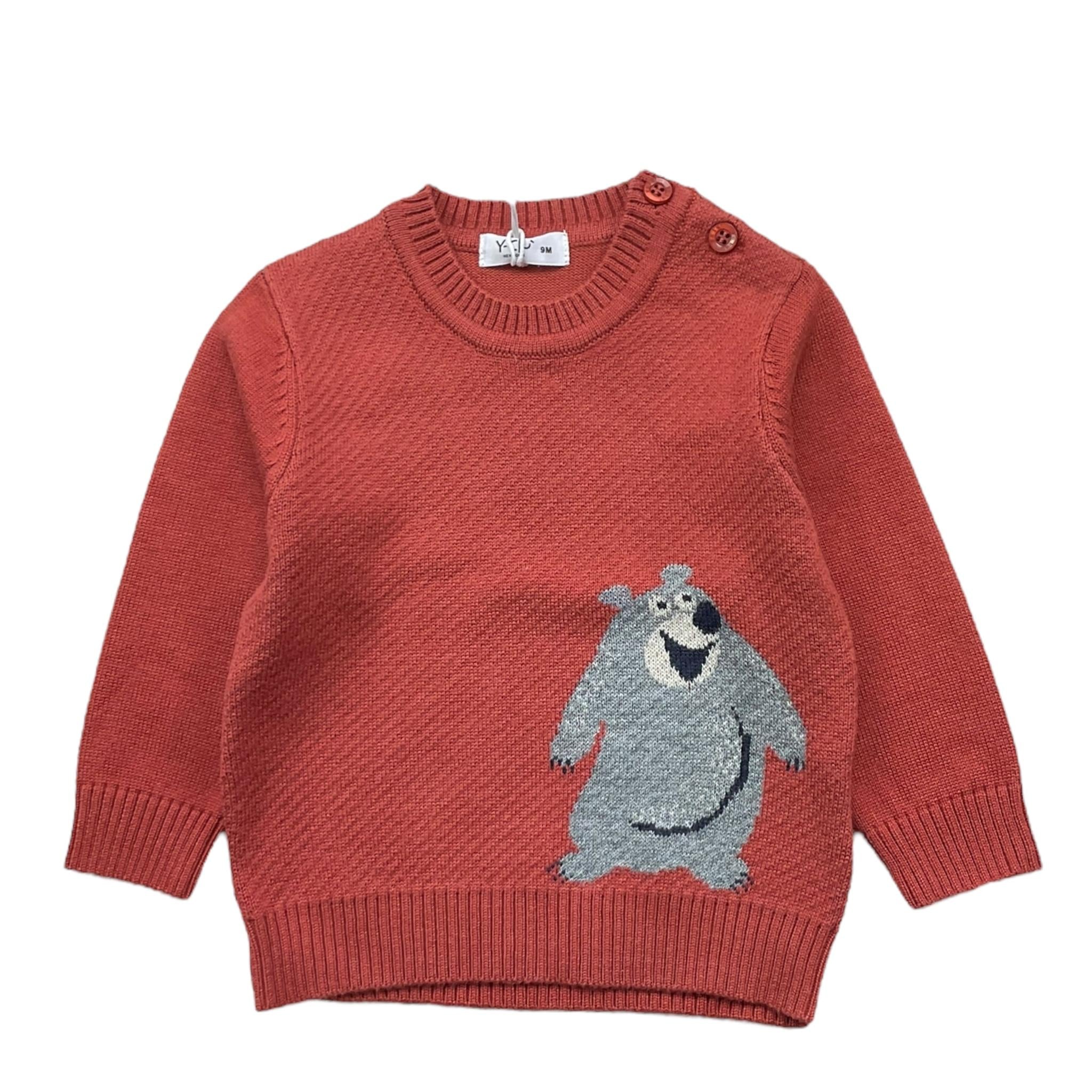 Y-CLU maglia tinta unita girocollo con stampa Ruggine per Neonata BYN10714 RUGGINE Y-CLU