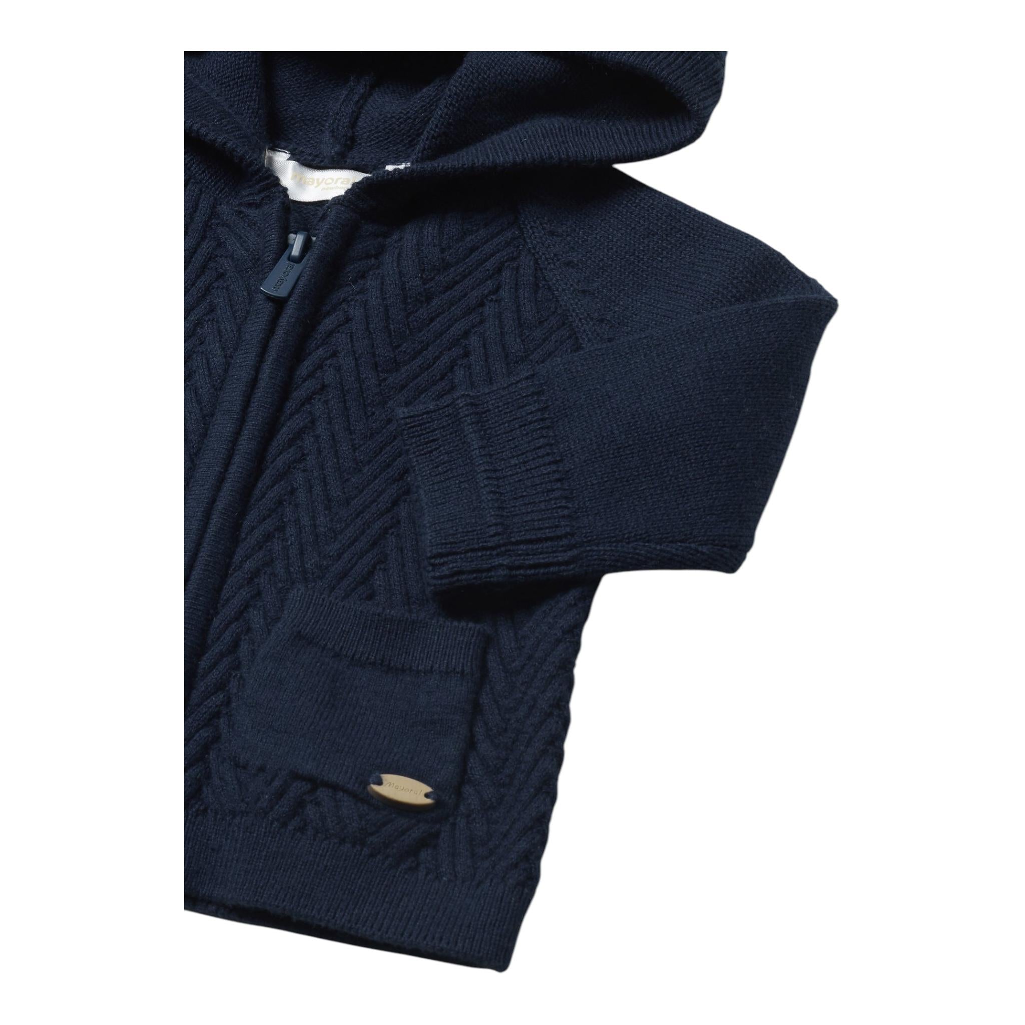 MAYORAL cardigan tinta unita con cappuccio e zip Blu per Neonato 2309 BLU MAYORAL