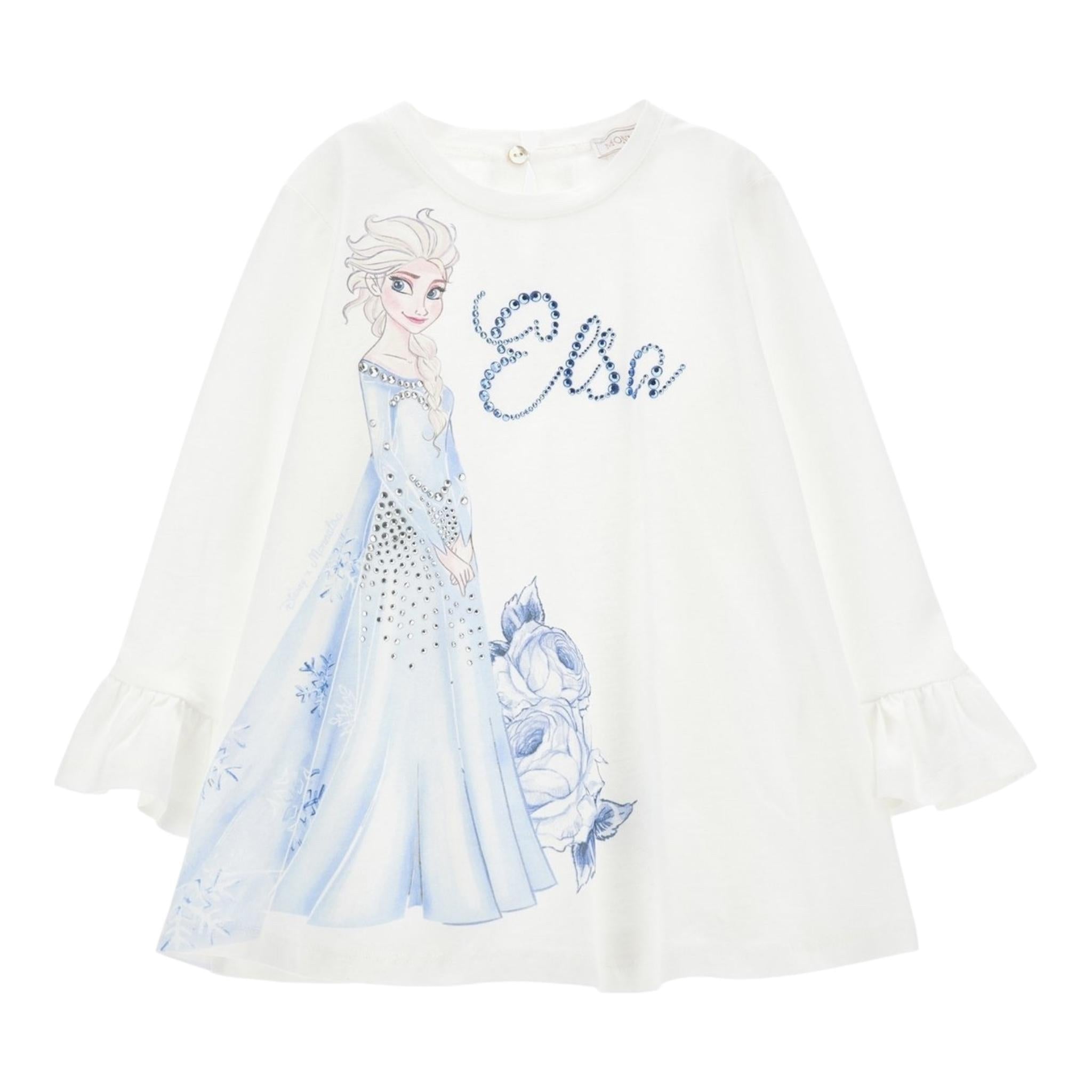 MONNALISA shirt girocollo tinta unita cn stampa frozen Bianco per Bambina 19D621 BIANCO MONNALISA