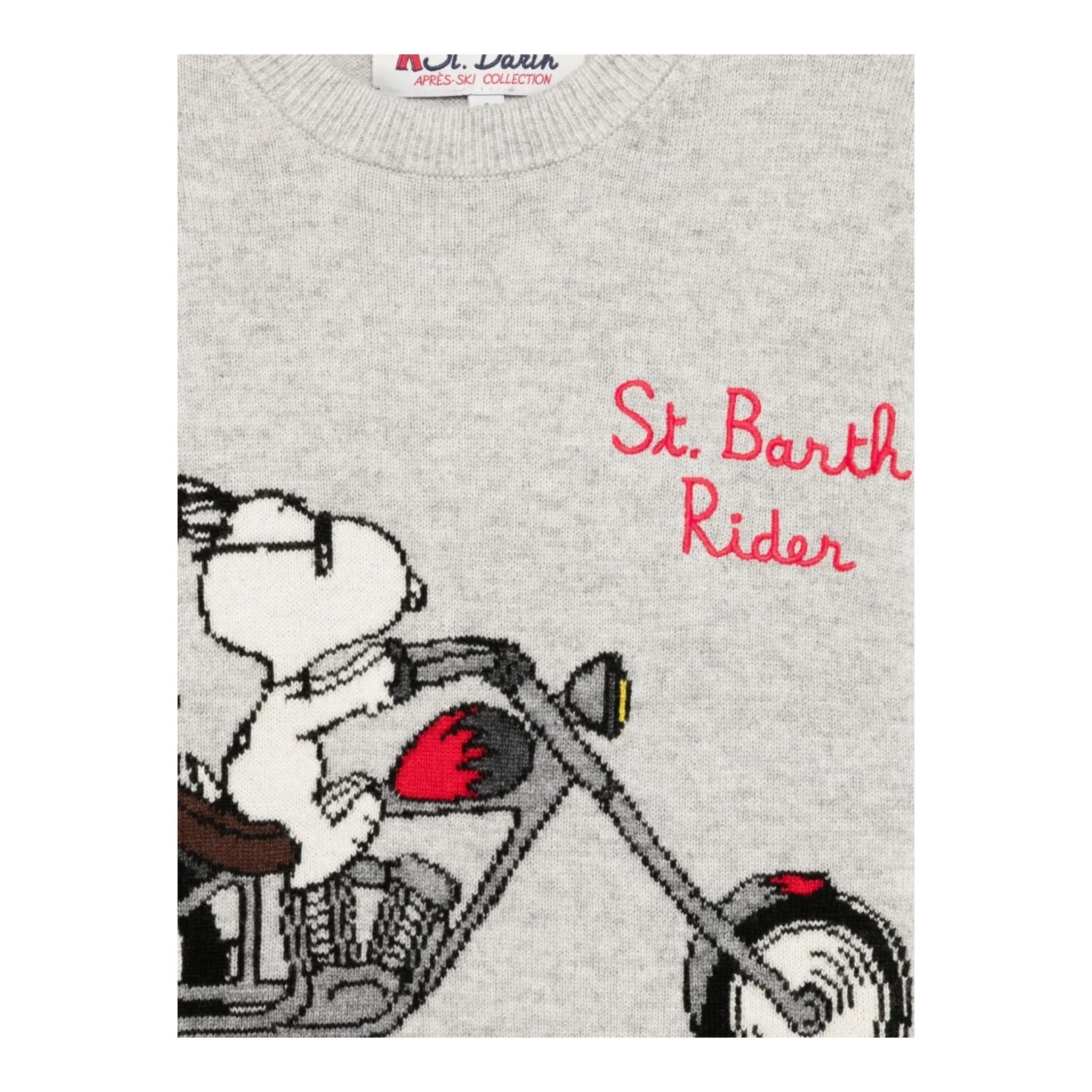 SAINT BARTH maglia tinta unita girocollo stampa snoopie Grigio per Bambino SNOOPYCHOPPER GRIGIO SAINT BARTH