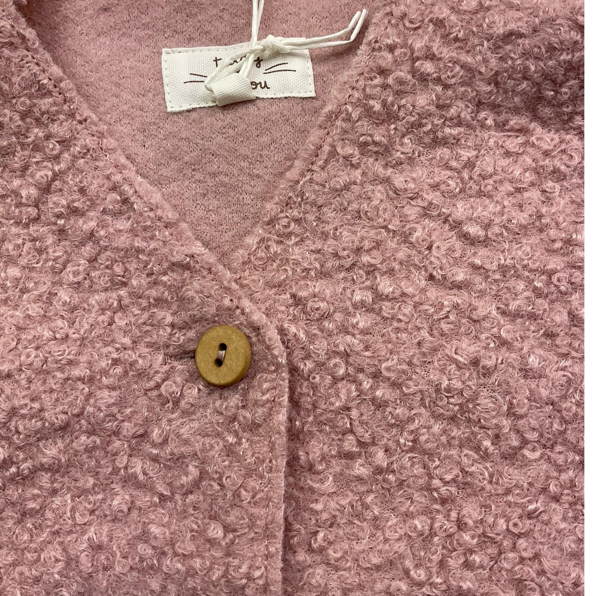 TEDDY E MINOU gilet tinta unita teddy Rosa per Bambina I24GD012PE027XJ ROSA TEDDY E MINOU