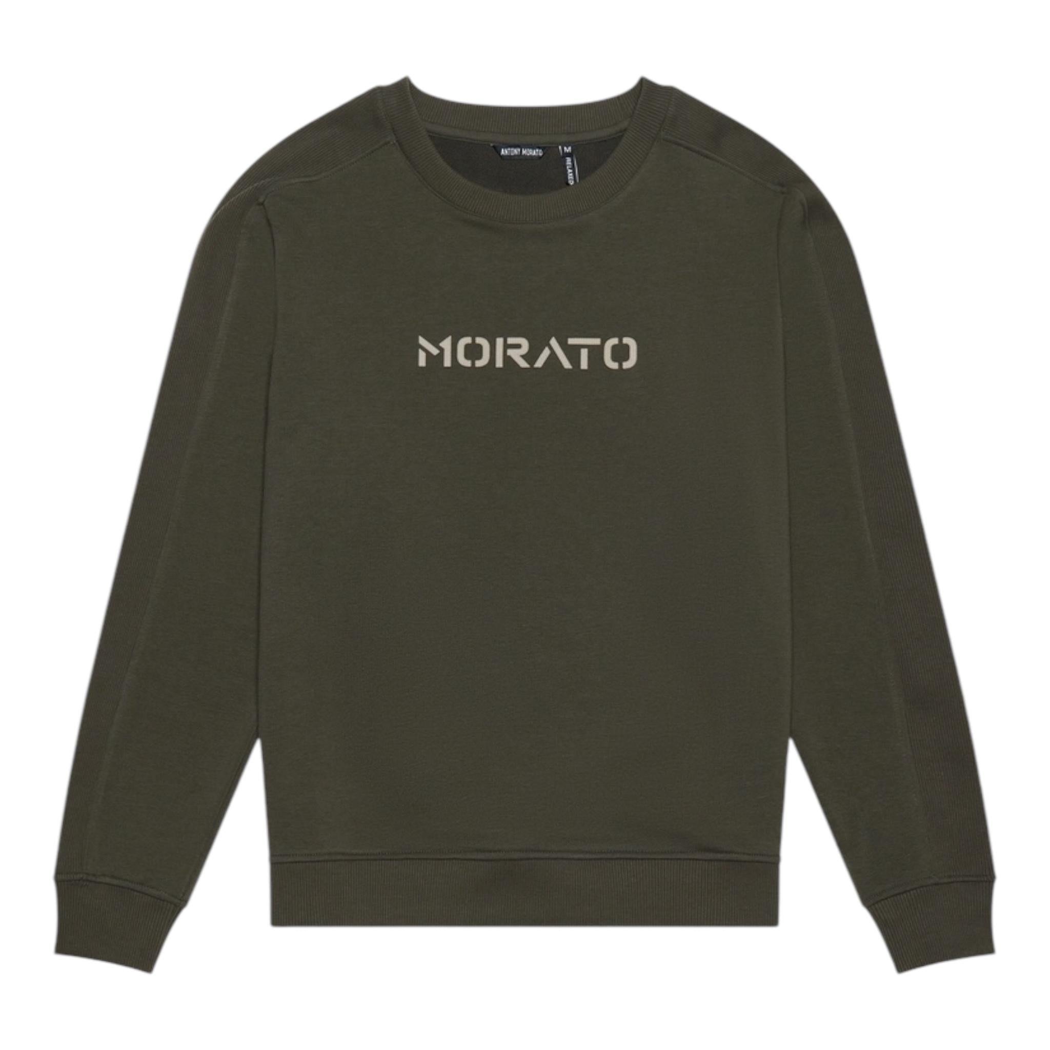 ANTONY MORATO felpa tinta unita girocollo con logo Verde per Bambino MKFL00491 VERDE ANTONY MORATO