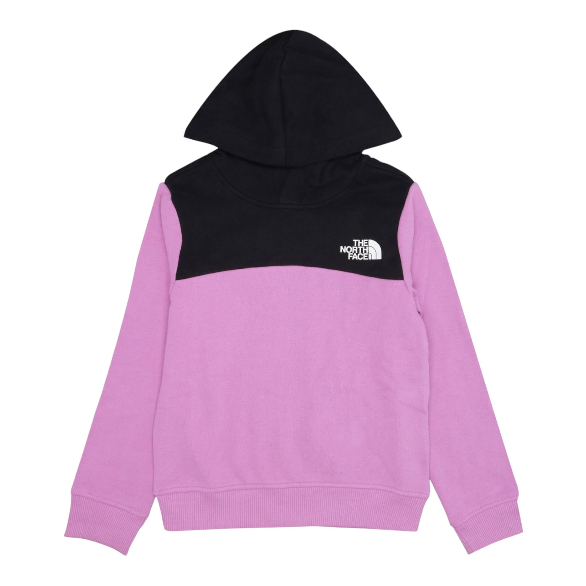 THE NORTH FACE felpa bicolore con cappuccio e logo Nero/viola per Bambina NF0A89HC1L81 NERO/VIOLA THE NORTH FACE