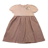 PER TE abito mezza manica tinta unita con ricami Rosa per Neonata 44029 ROSA PER TE