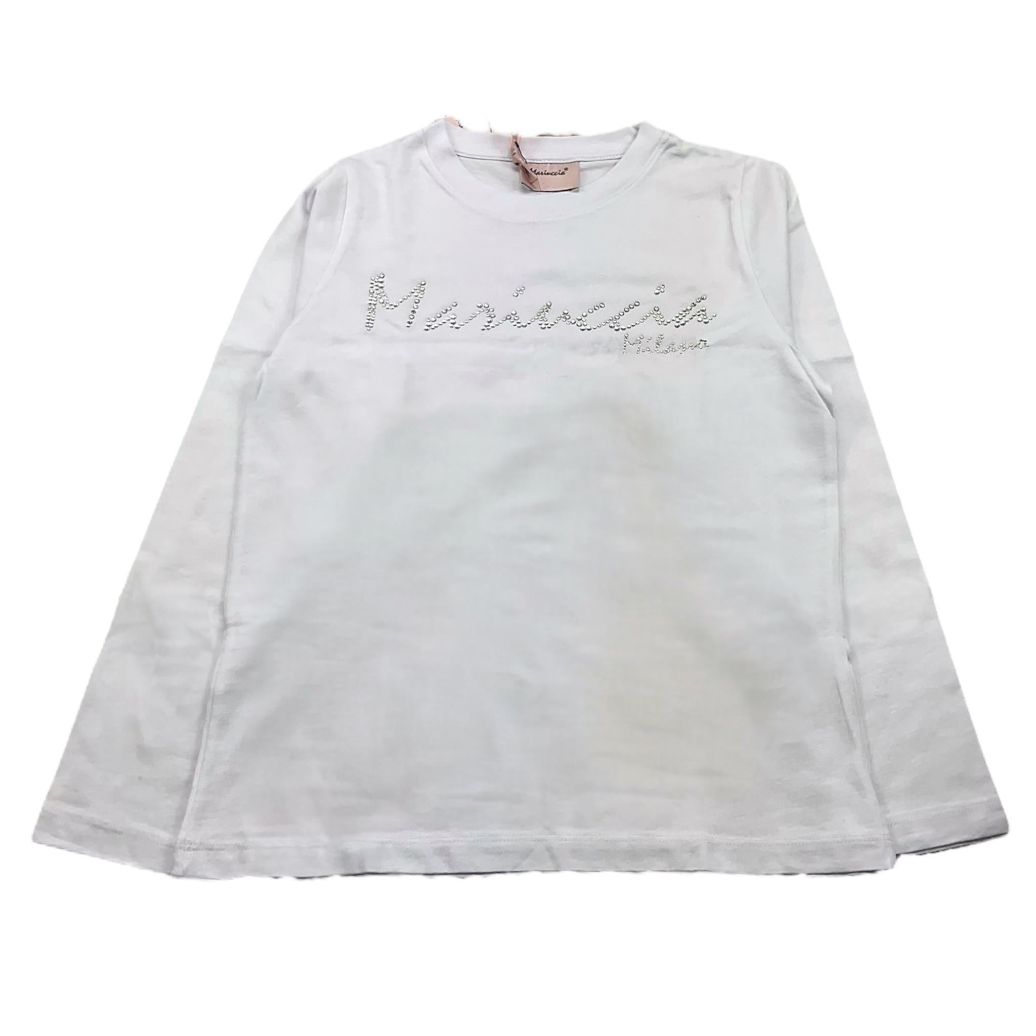 MARIUCCIA shirt girocollo tinta unita con stampa brillantinata Bianco per Neonata MBFW23T209NX BIANCO MARIUCCIA