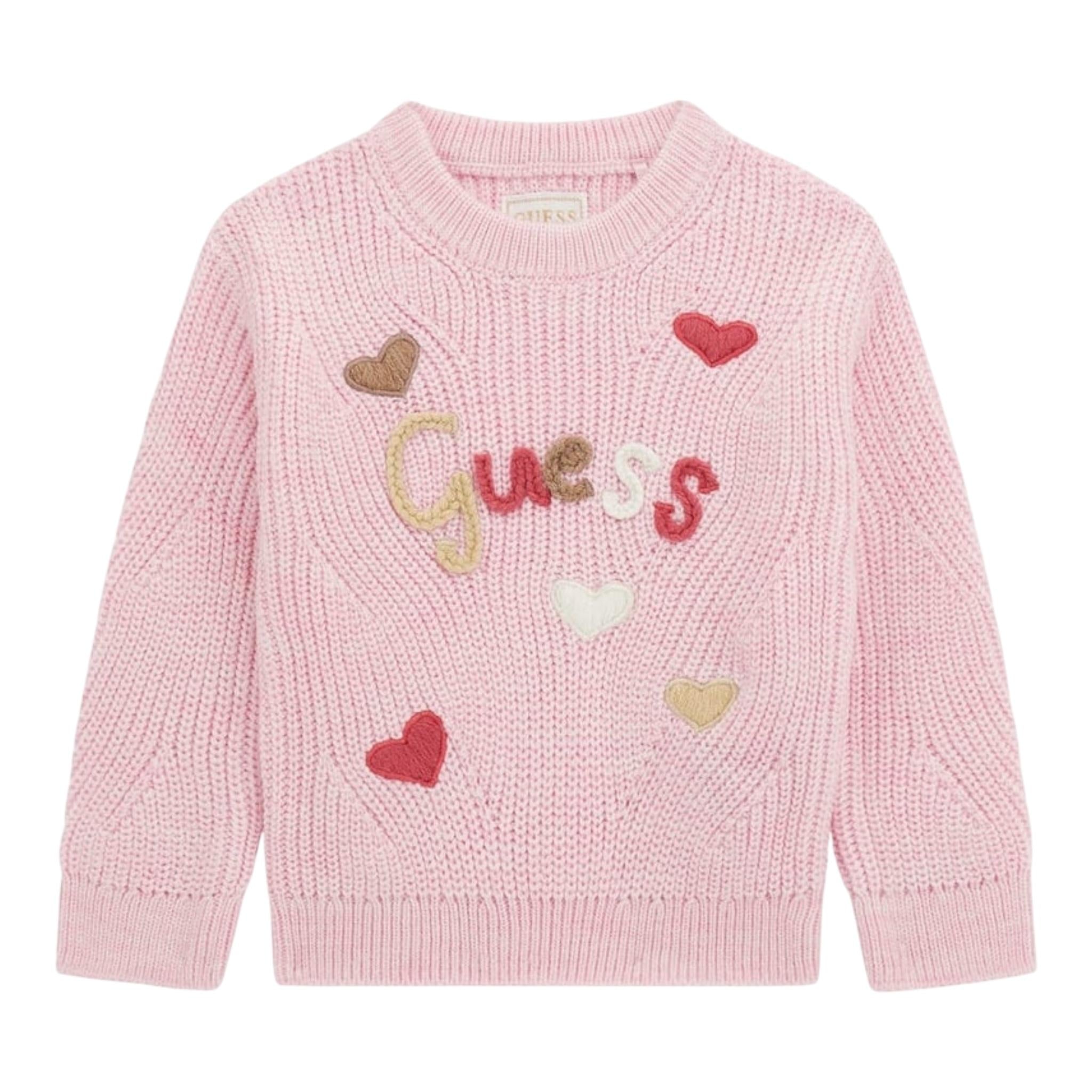 GUESS maglia tinta unita con stampa Rosa per Neonata K4BE01Z3IC0 ROSA GUESS