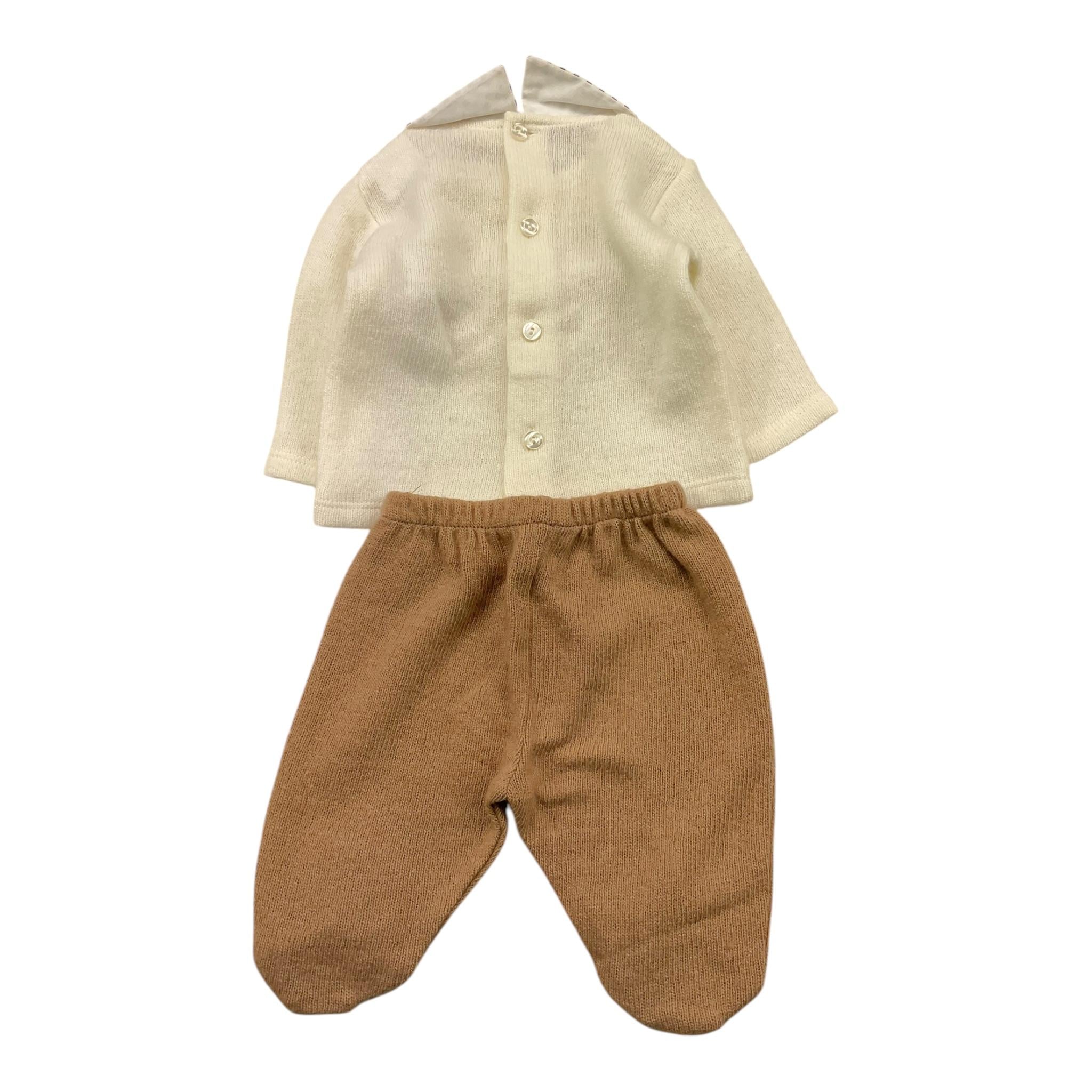 NINNAOH completo 2pz maglia-ghettina bicolore Beige/panna per Neonato I24263C BEIGE/PANNA NINNAOH