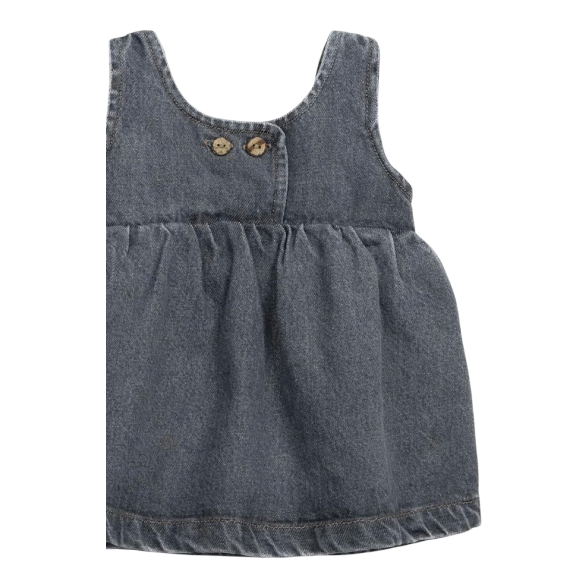 PLAY UP abito in denim tinta unita con bottoni Nero per Bambina PA022AP11457J NERO PLAY UP
