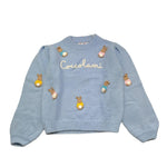 SAINT BARTH maglia mezzo collo tinta unita con ricami Azzurro per Bambina BLOM004 AZZURRO SAINT BARTH