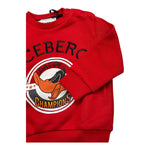 ICEBERG felpa chiusa girocollo tinta unita con stampa Rosso per Neonato MFICE5315S ROSSO ICEBERG