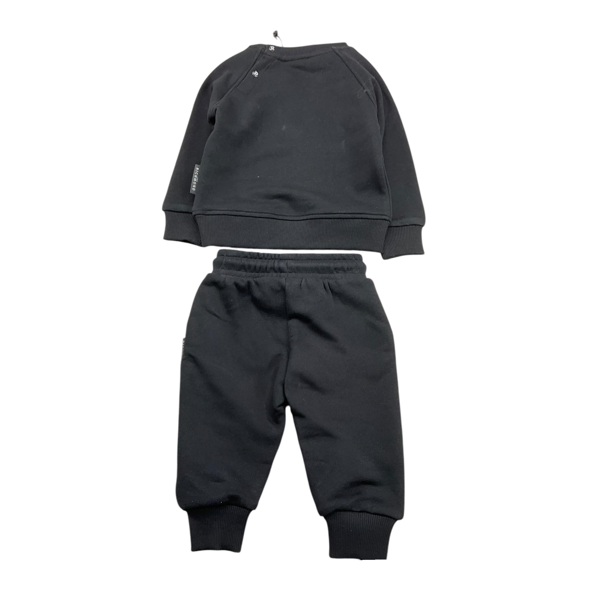 JOHN RICHMOND completo 2pz tinta unita felpa-pantalone Nero per Neonata RIA25018CF NERO JOHN RICHMOND