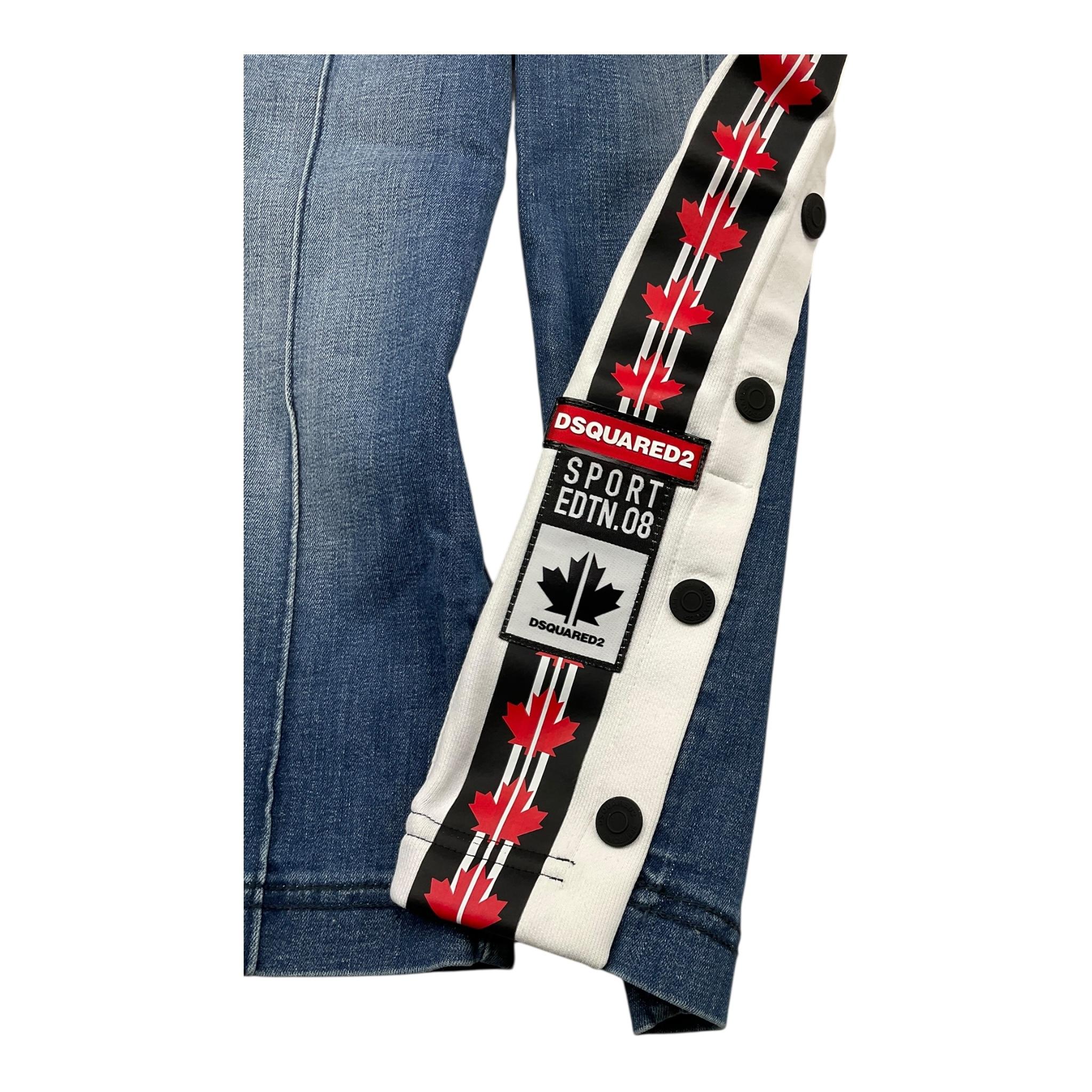 DSQUARED2 jeans tinta unita con bottoni laterali Blu per Bambino DQ1873 BLU DSQUARED2