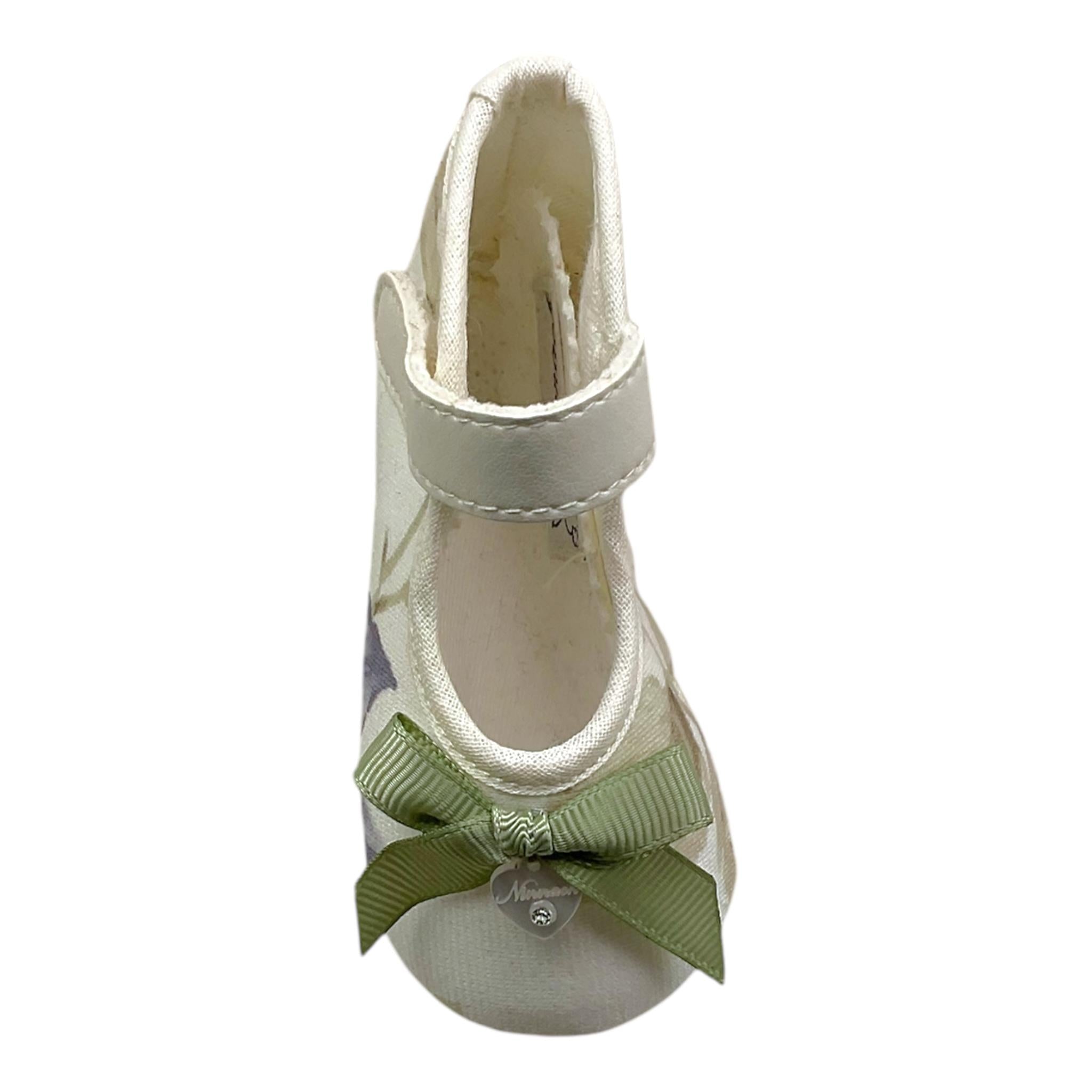 NINNAOH sandalo tinta unita con stampa fiori Bianco per Neonata I23SC39 BIANCO NINNAOH