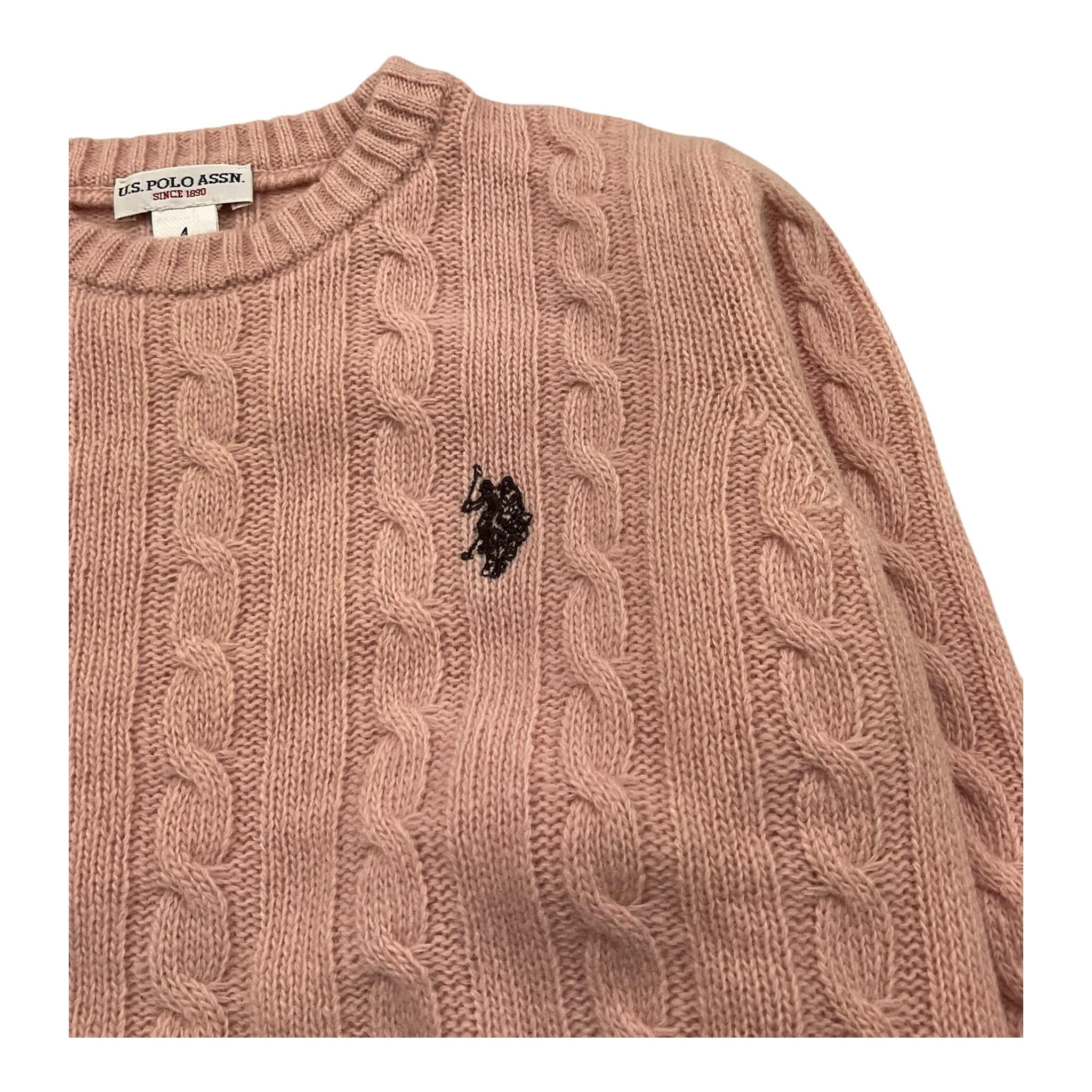 U.S. POLO ASSN maglia gircollo tinta unita Rosa per Bambina US40673 ROSA U.S. POLO ASSN