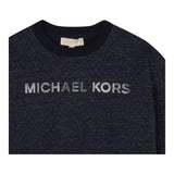 MICHAEL KORS felpa girocollo tinta unita con stampa Blu per Neonata R30149N BLU MICHAEL KORS