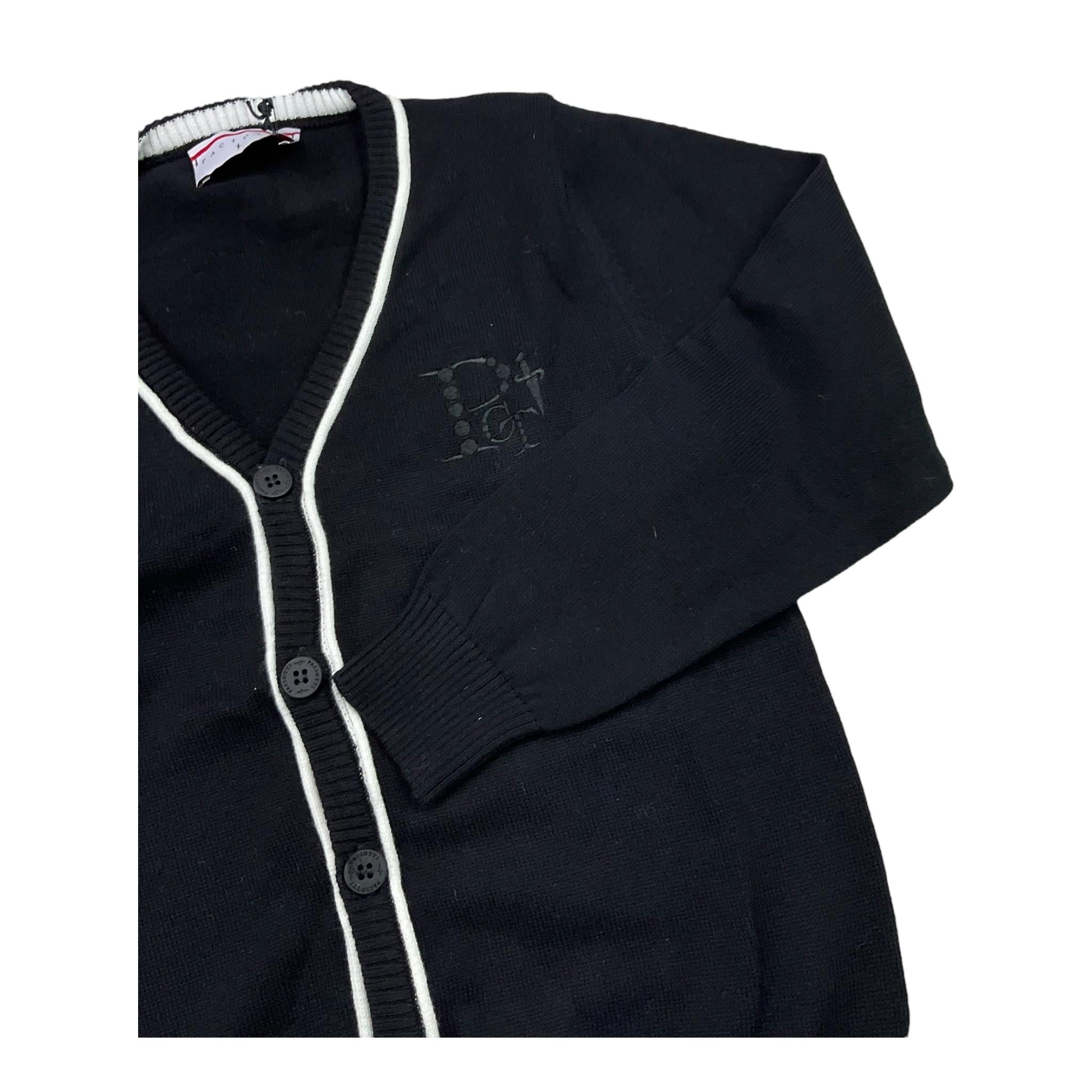CESARE PACIOTTI cardigan tinta unita con profili in contrasto Nero per Bambino MGP5359BX NERO CESARE PACIOTTI