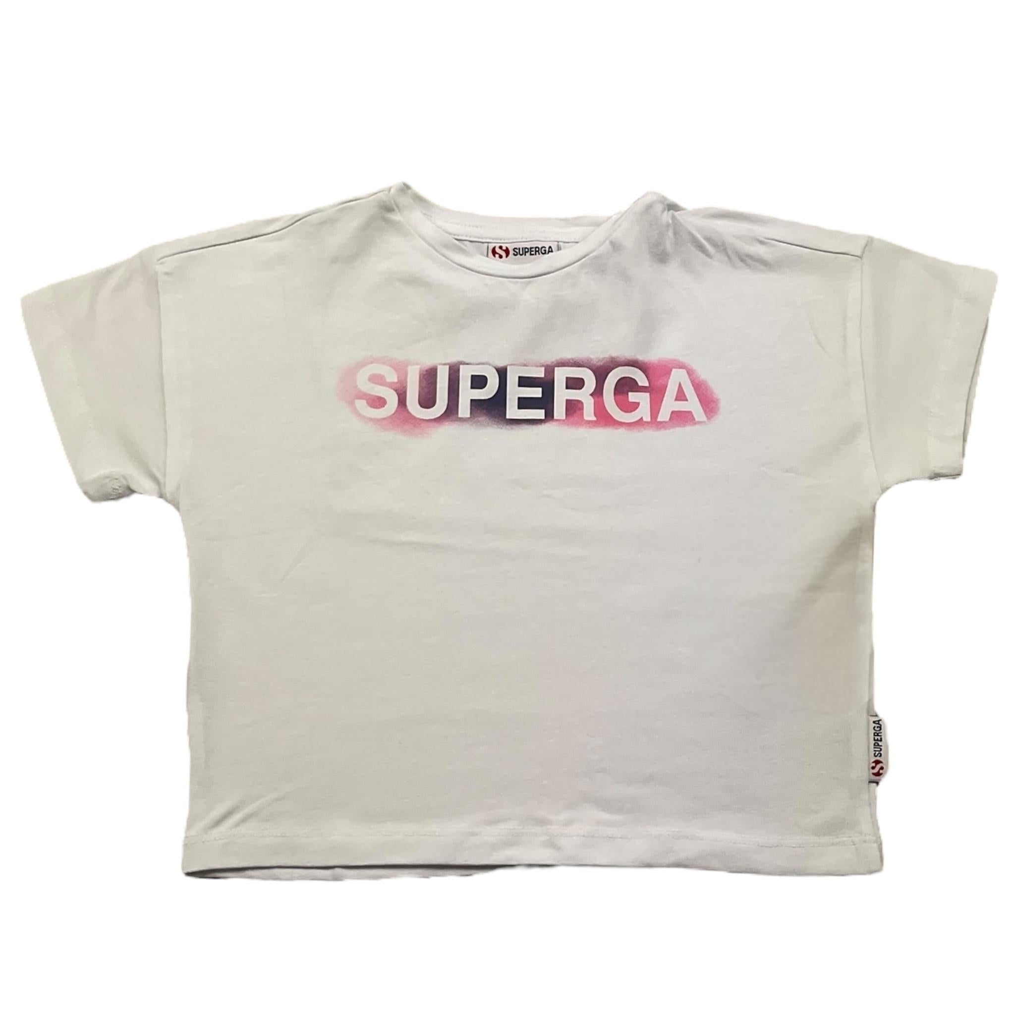 SUPERGA t-shirt girocollo tinta unita con logo Bianco per Bambina SA135 BIANCO SUPERGA