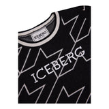ICEBERG maglia girocollo tina unita con stampe in contrasto Nero per Bambina MGICE5358J NERO ICEBERG