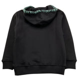 DANIELE ALESSANDRINI felpa chiusa con cappuccio tinta unita con logo Nero per Bambino 1231F0009 NERO DANIELE ALESSANDRINI