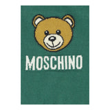 MOSCHINO maglia girocollo tinta unita con stampa orso Verde per Neonato MYW00JXX VERDE MOSCHINO