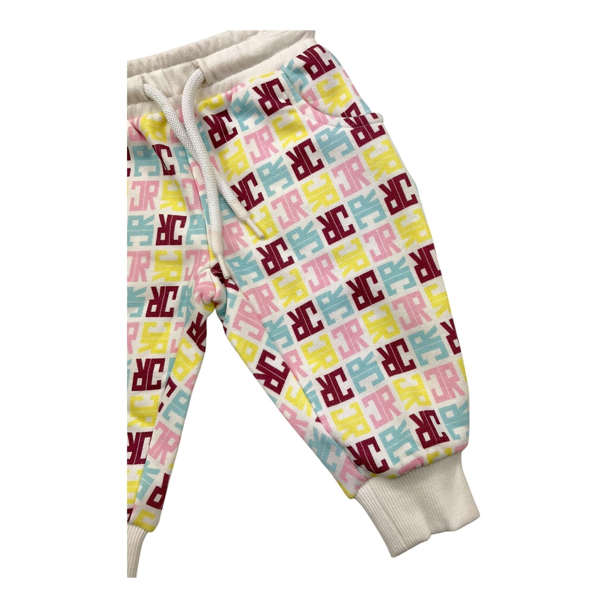 JOHN RICHMOND pantalone fantasia logo Bianco per Neonata RIA25084PA BIANCO JOHN RICHMOND