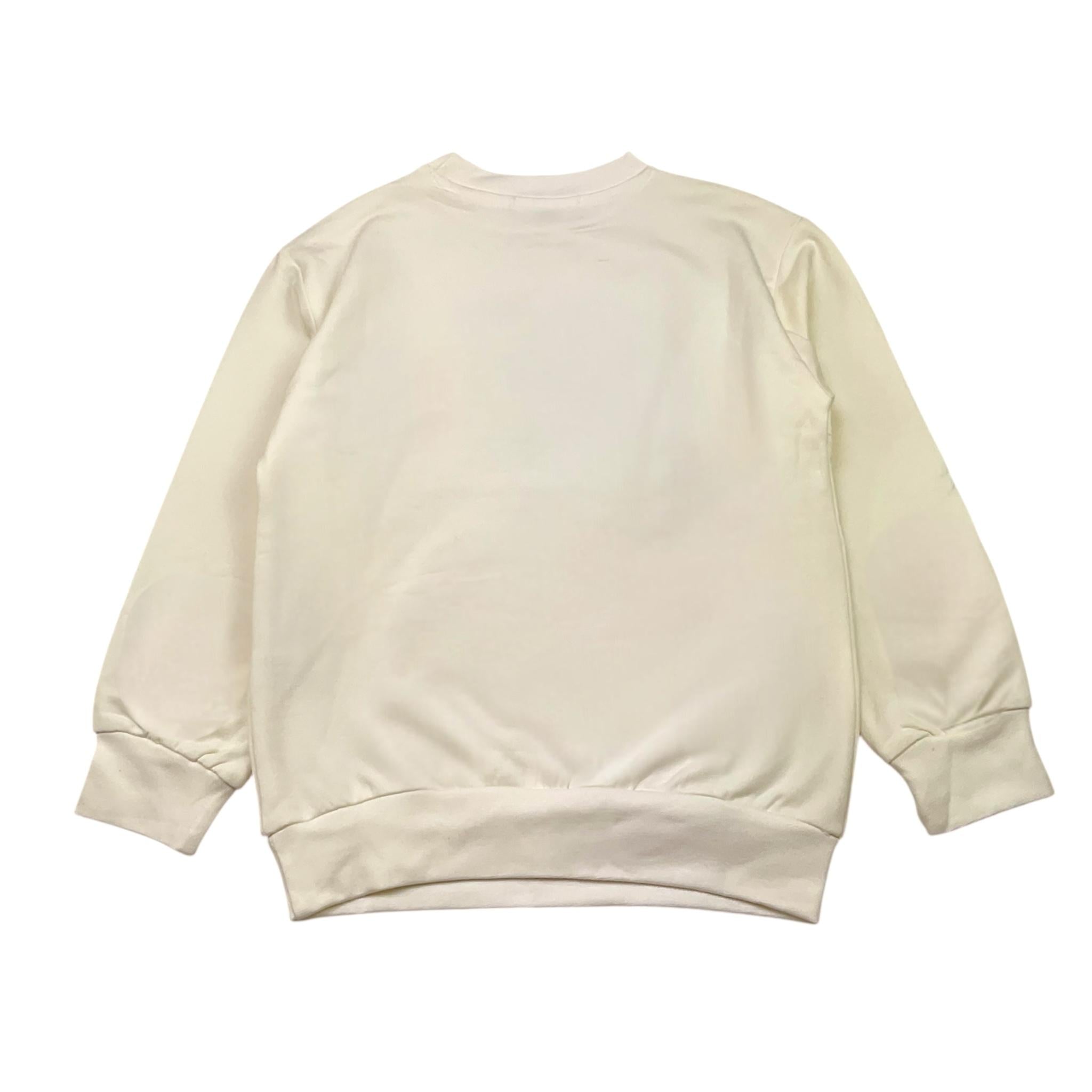 NEVER TOO felpa girocollo tinta unita con stampa Panna per Bambino NT2167B PANNA NEVER TOO