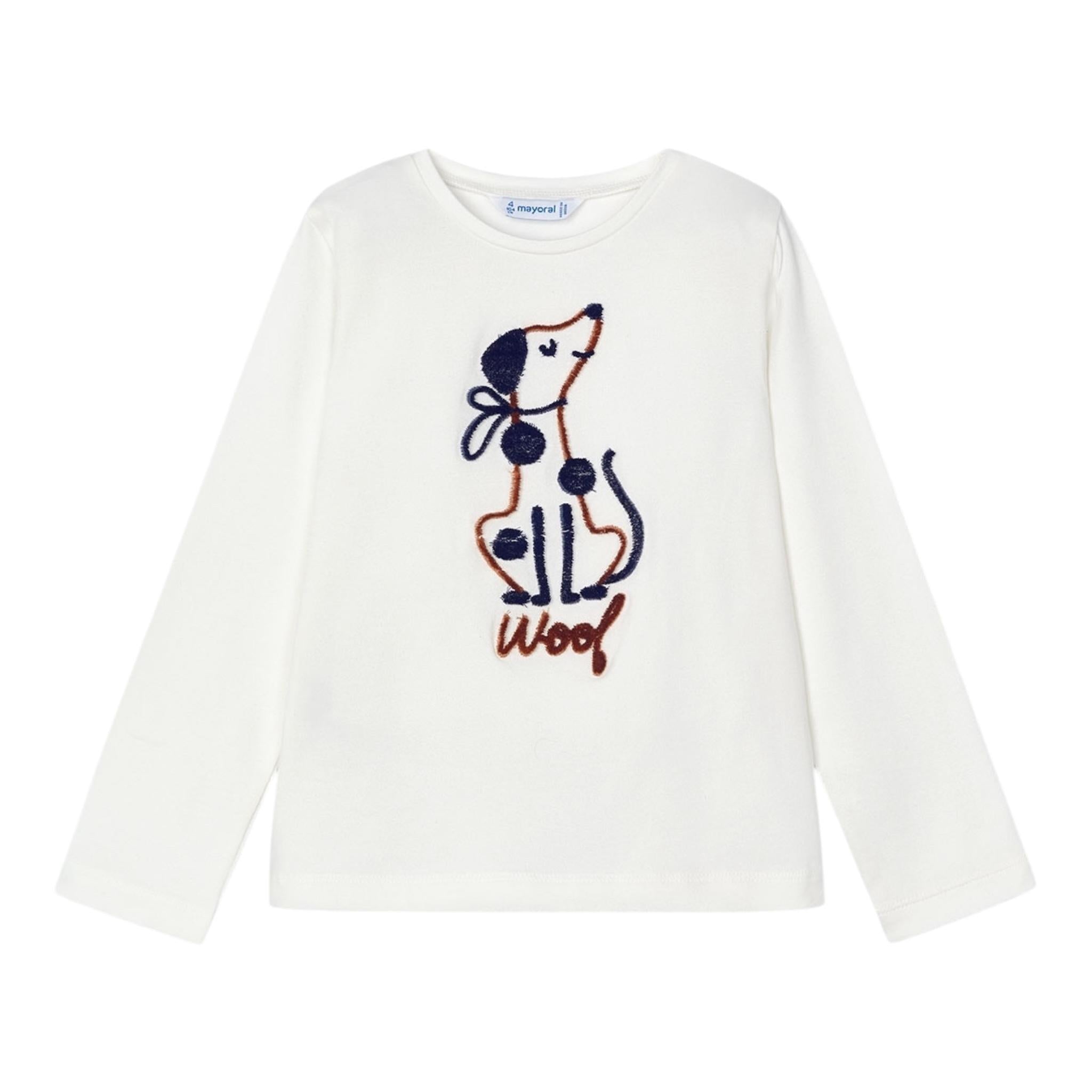 MAYORAL shirt girocollo tinta unita con stampa Bianco per Neonato 4068XN BIANCO MAYORAL