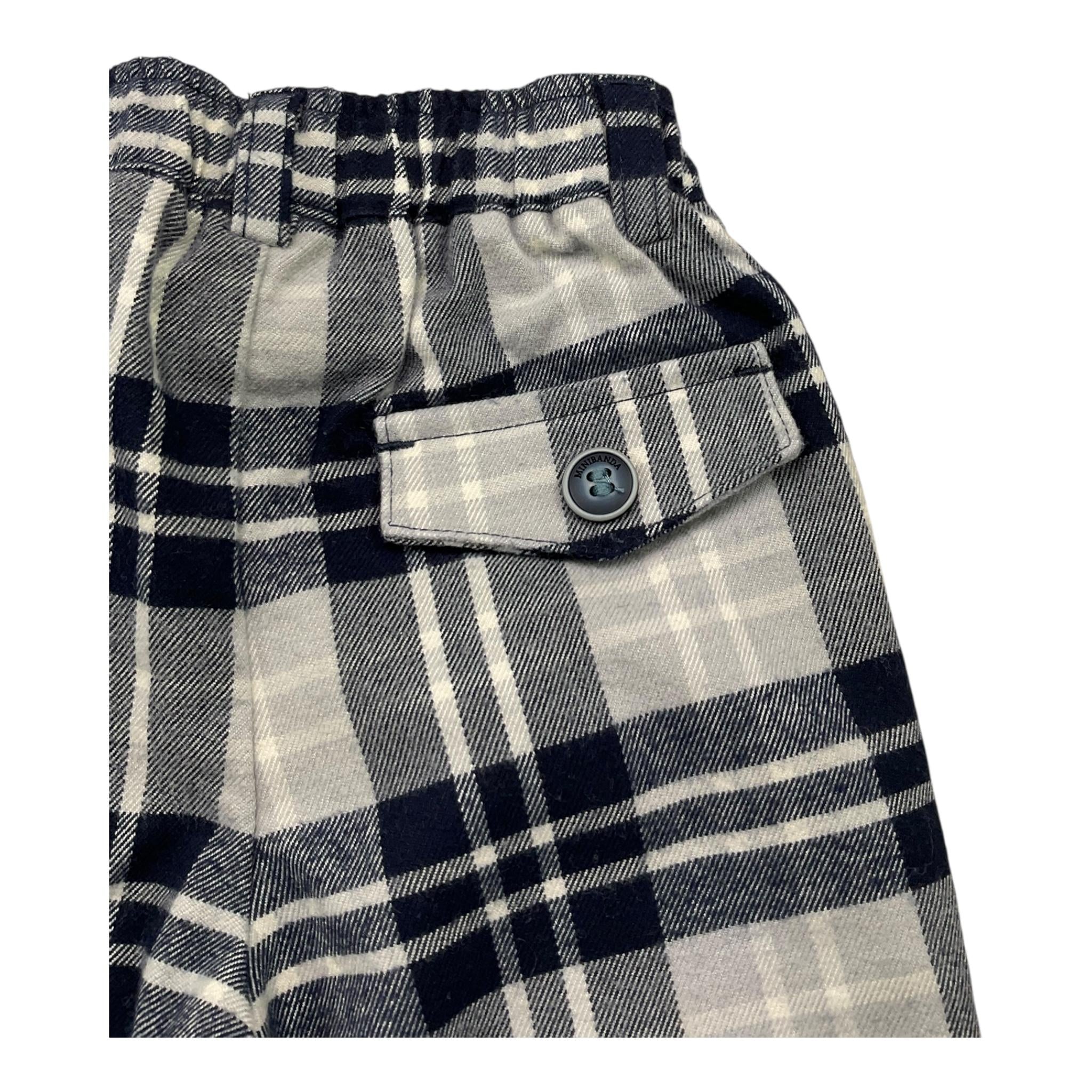 MINI BANDA pantalone fantasia scozzese con elastico in vita Blu per Neonato 35646 BLU MINI BANDA